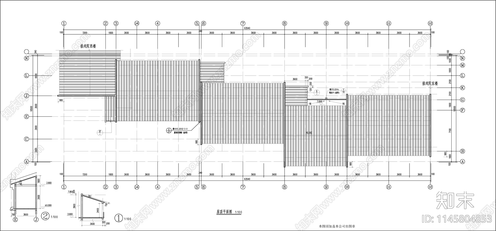 仿古商业街建筑cad施工图下载【ID:1145804853】