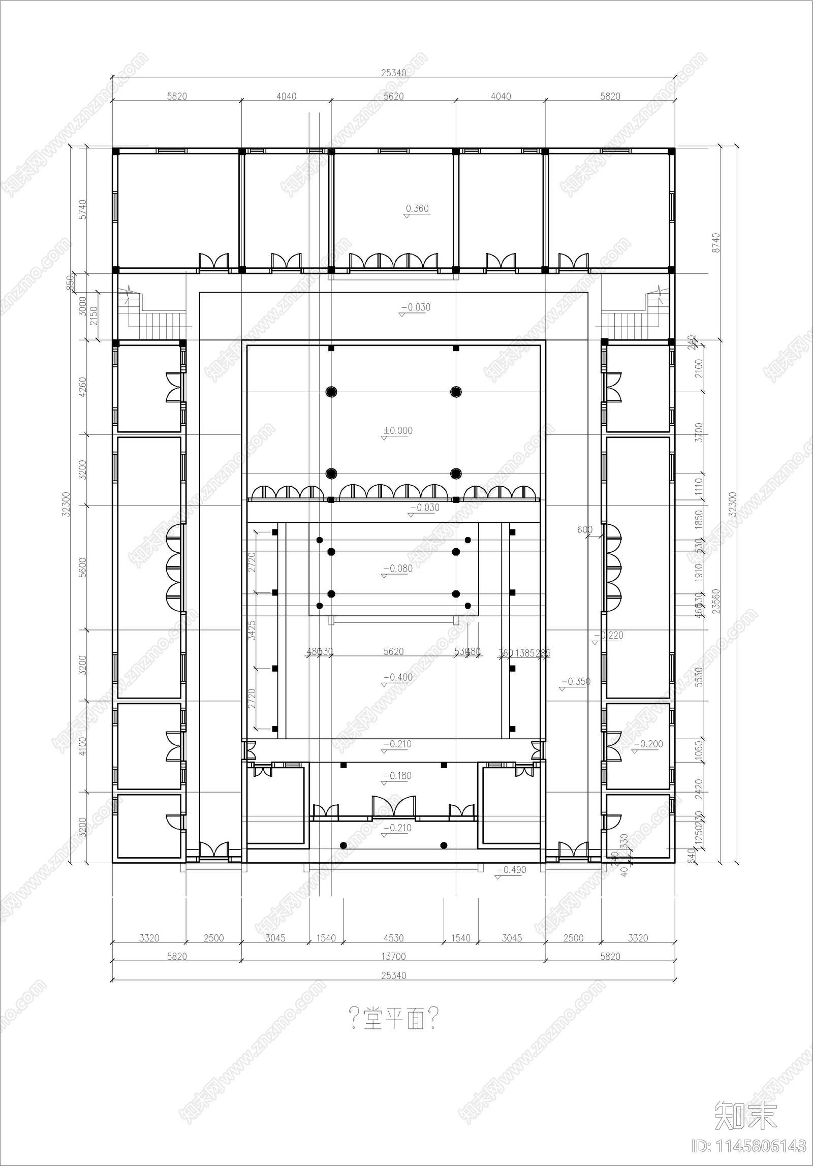 西田祠堂建筑cad施工图下载【ID:1145806143】