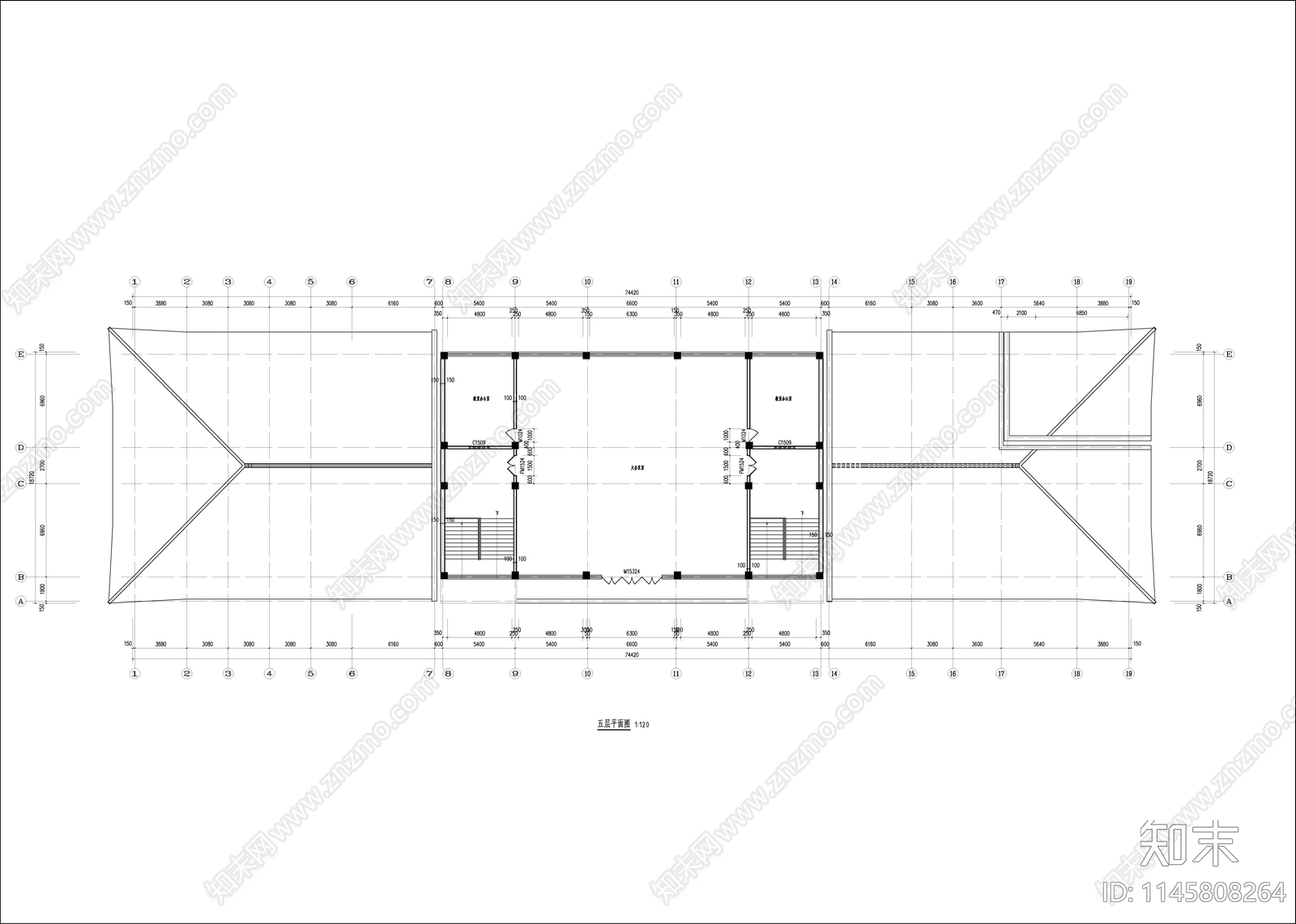 中学教学楼建筑cad施工图下载【ID:1145808264】