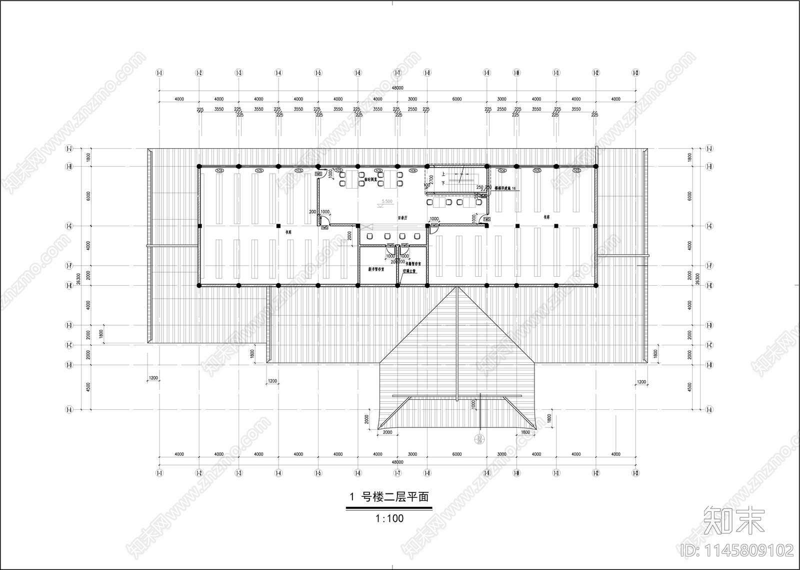 中式风学校建筑cad施工图下载【ID:1145809102】