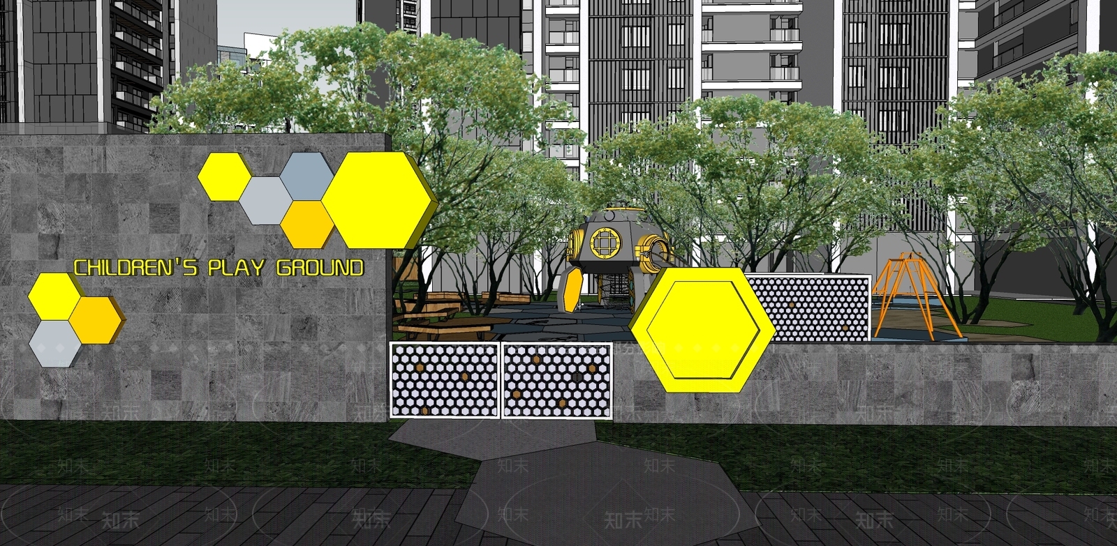 现代运动体育公园SU模型下载【ID:1145809482】