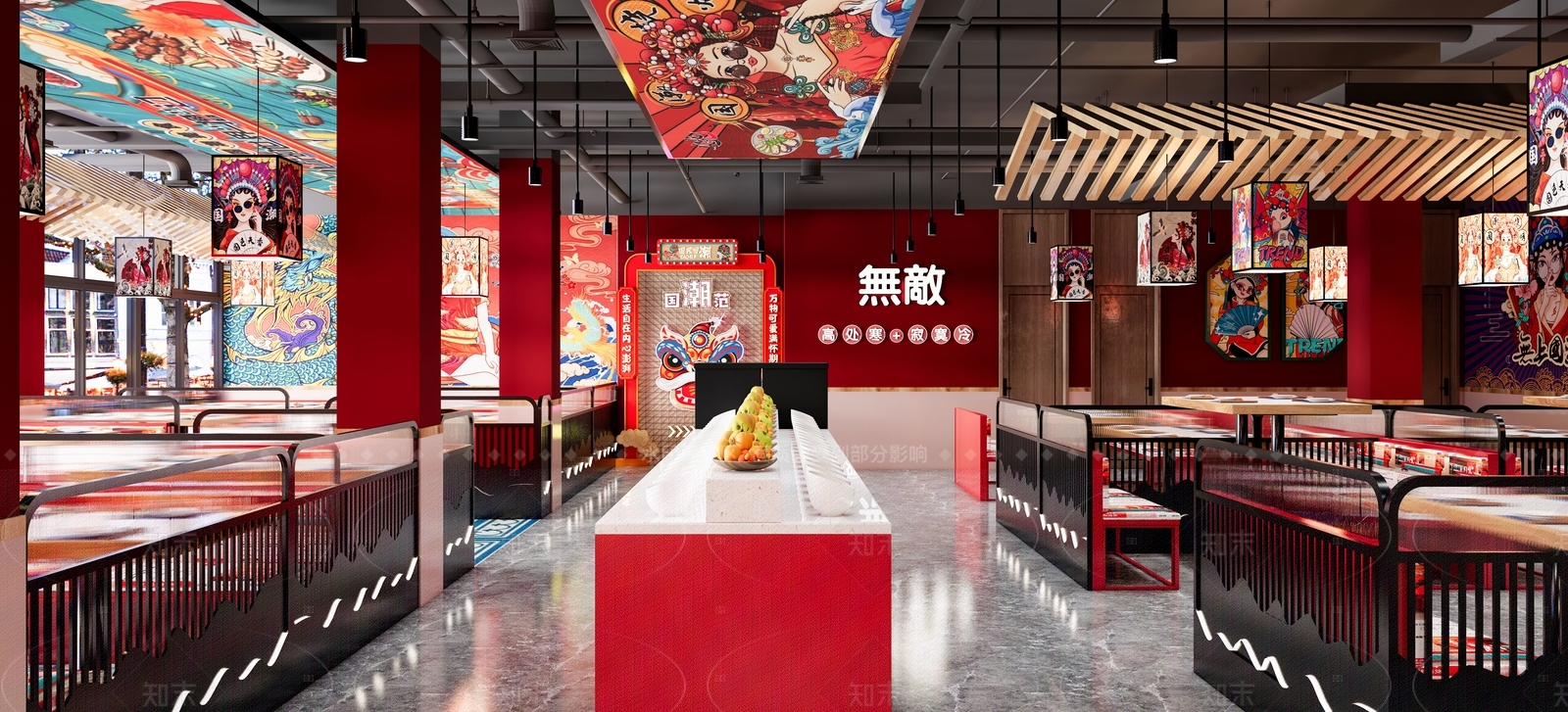 新中式中餐厅SU模型下载【ID:1216021357】