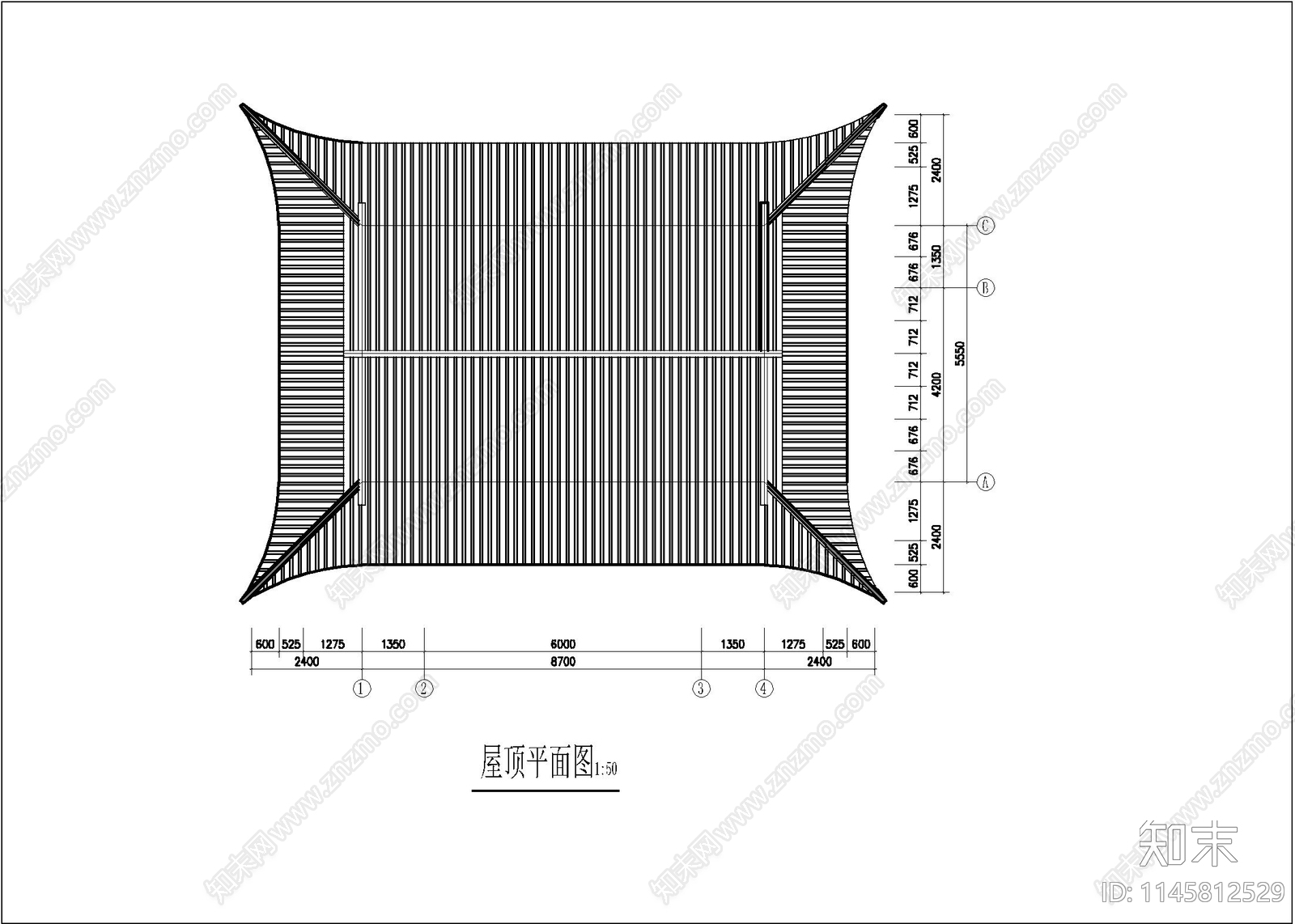 楼台古建筑图cad施工图下载【ID:1145812529】