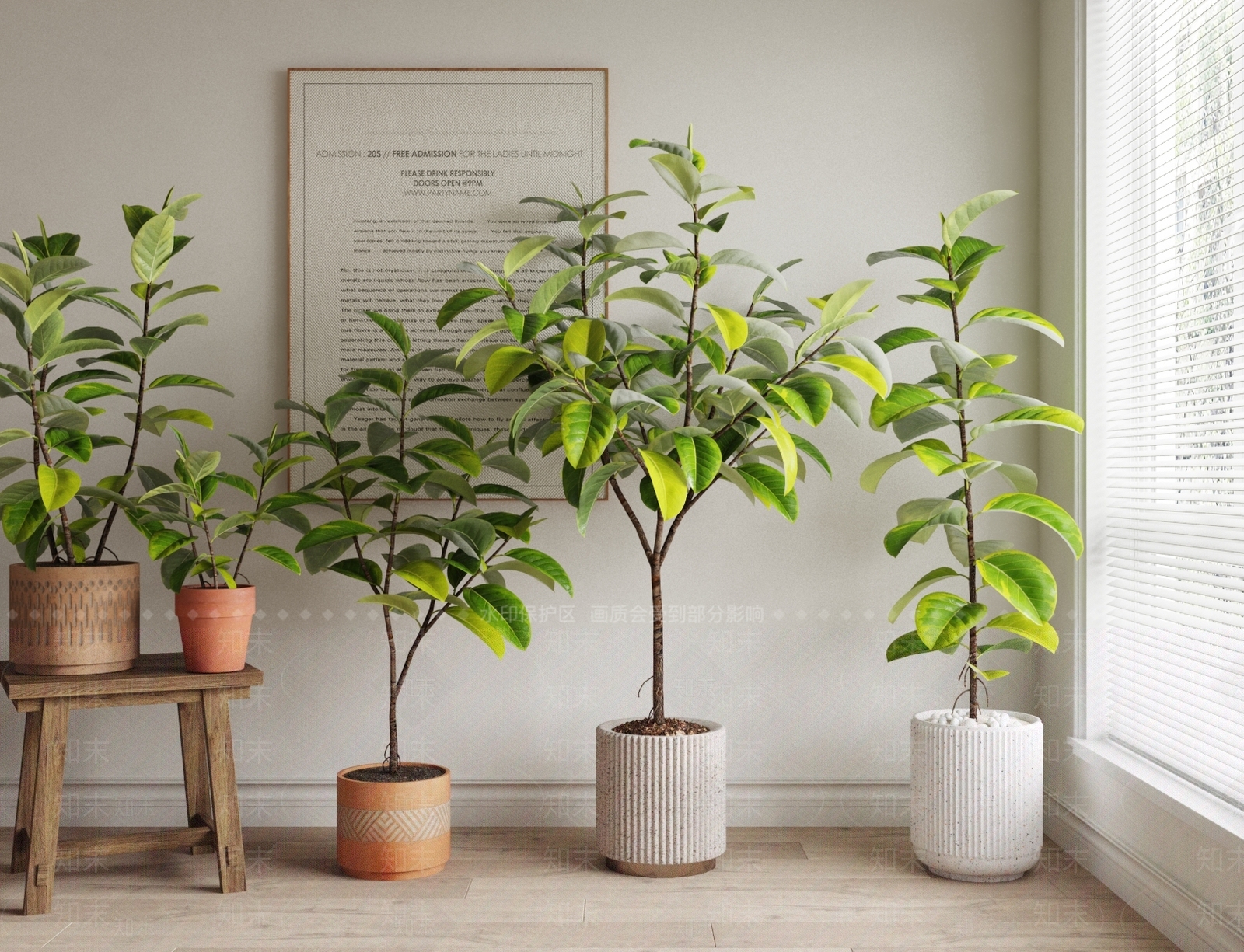 室内植物3D模型下载【ID:1145813245】