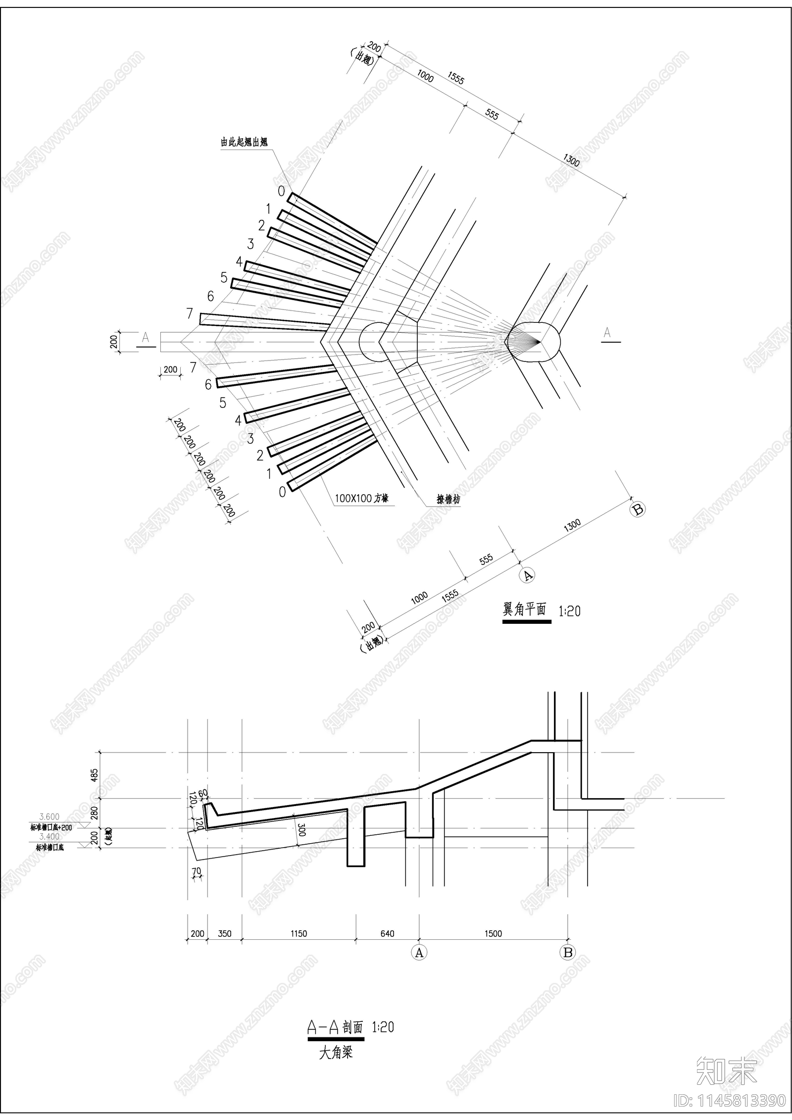 古建仿唐紫云阁建筑cad施工图下载【ID:1145813390】