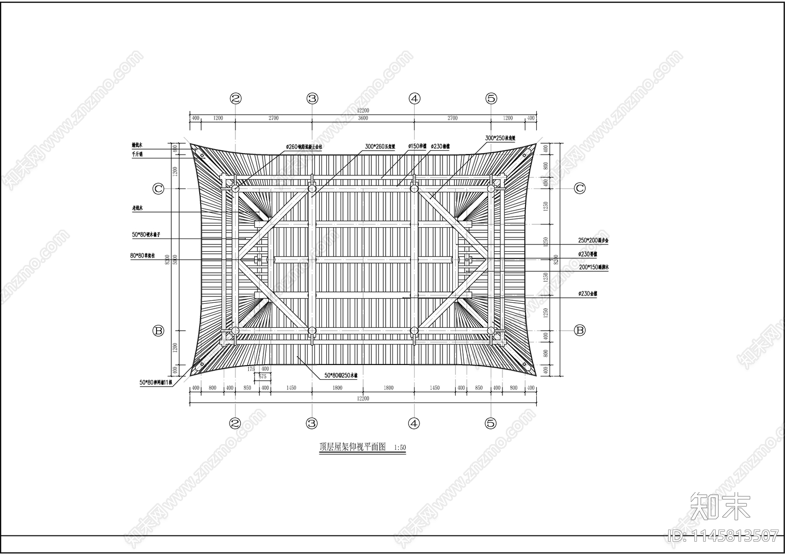 古建三江阁建筑cad施工图下载【ID:1145813507】