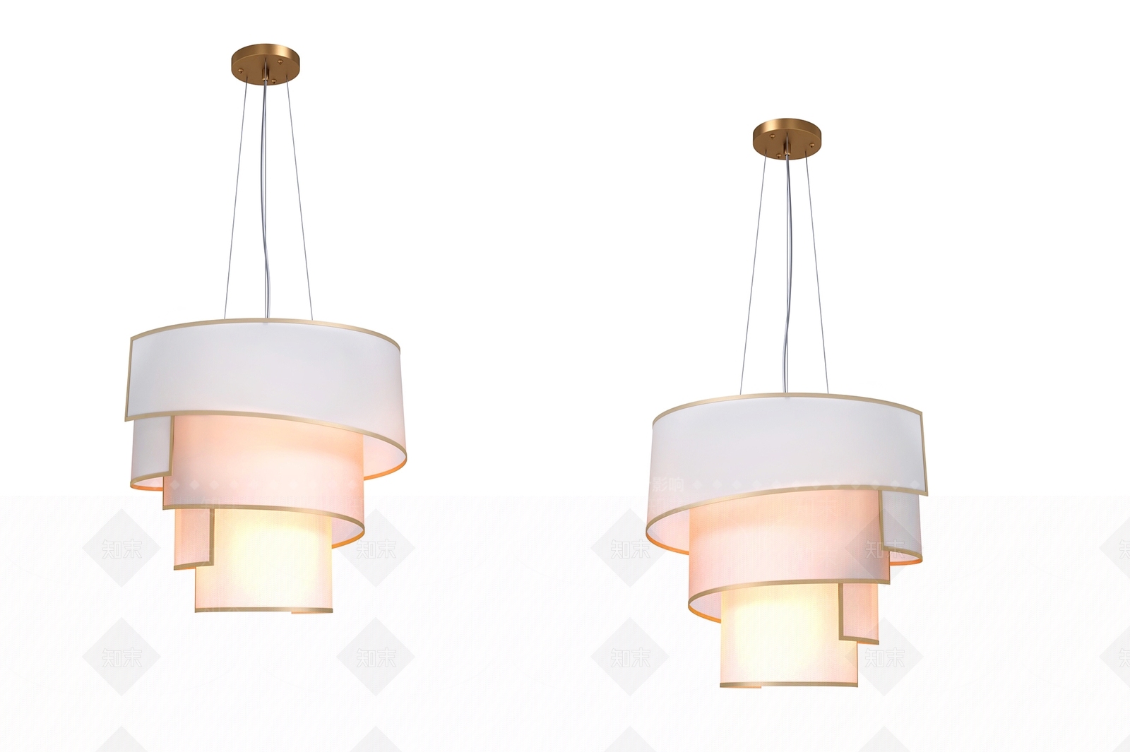 中式简约轻奢吊灯3D模型下载【ID:1145819779】