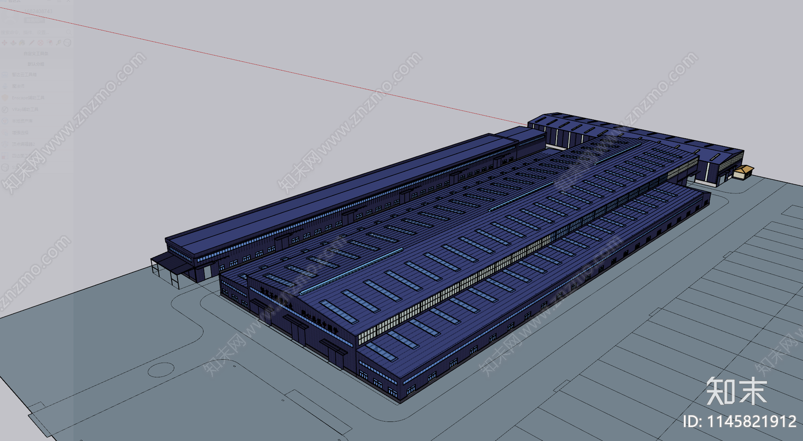 现代厂房SU模型下载【ID:1145821912】