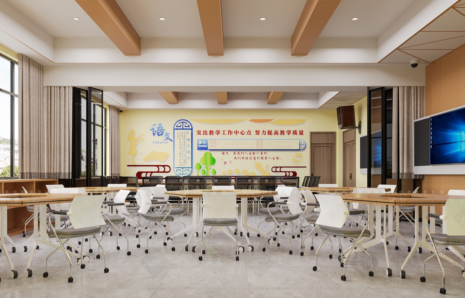 现代教室3D模型下载【ID:1145824035】