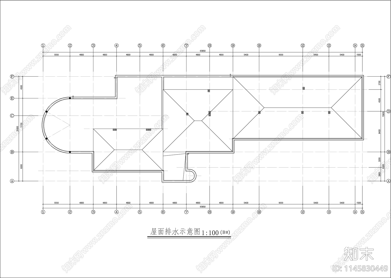 私人会所别墅建筑cad施工图下载【ID:1145830449】