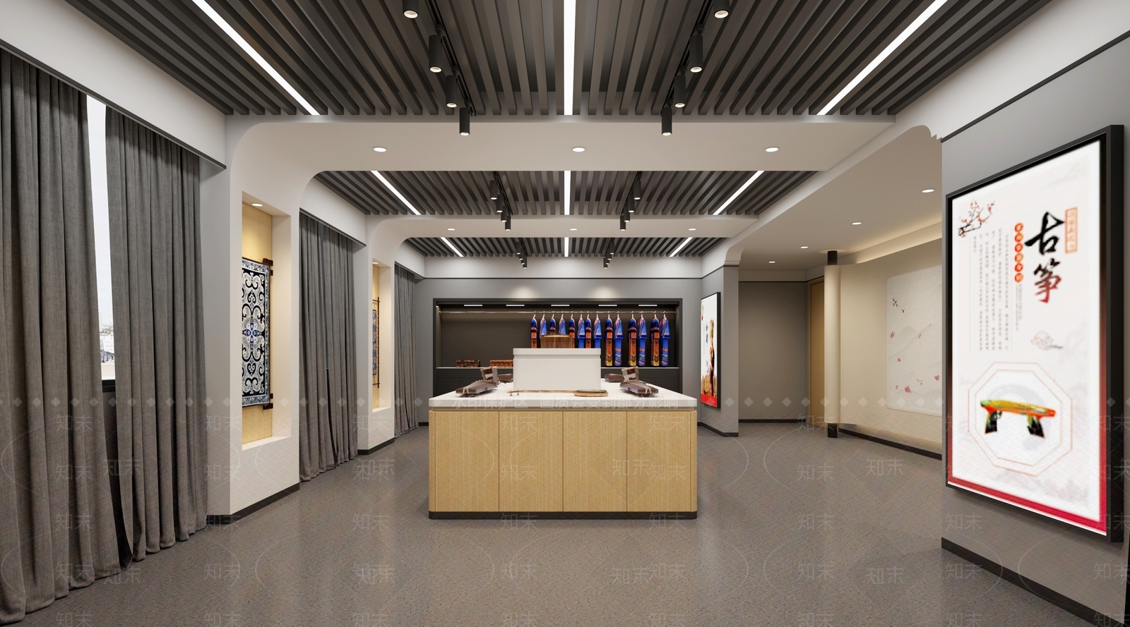 现代乐器展厅3D模型下载【ID:1145832800】