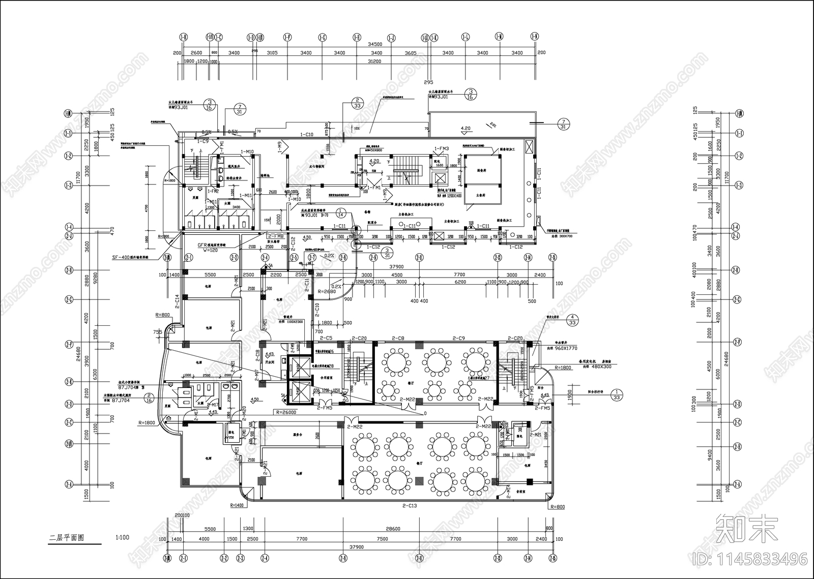 13层框架剪力墙三星级宾馆建筑施工图下载【ID:1145833496】