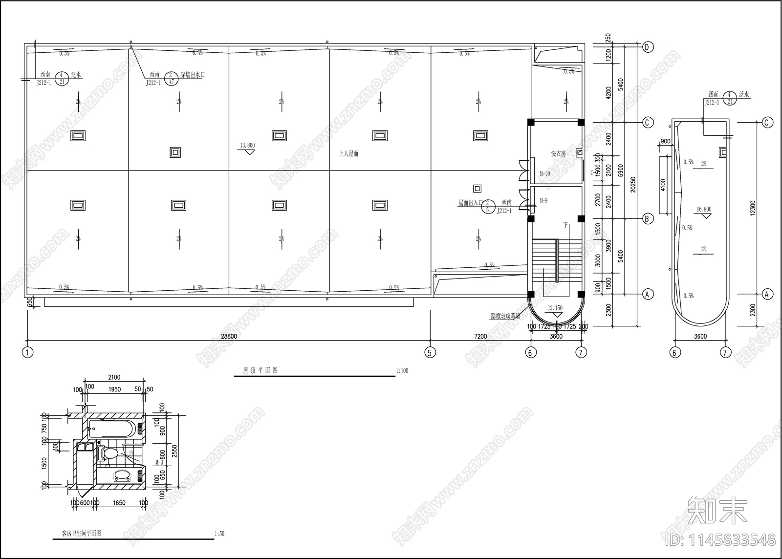 4层临街宾馆建筑施工图下载【ID:1145833548】