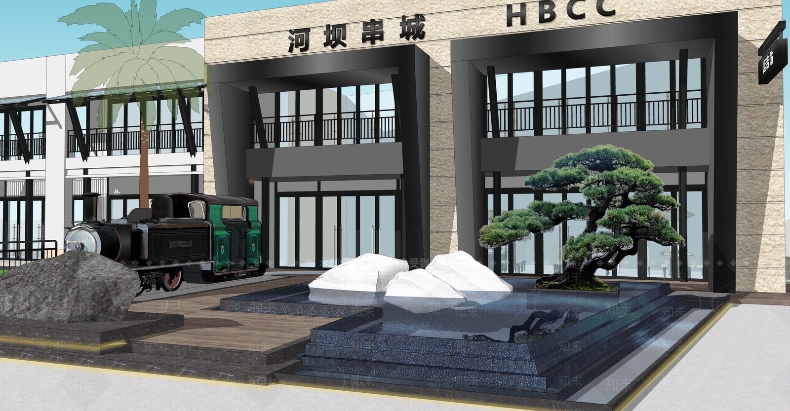 现代烧烤店门头设计SU模型下载【ID:1145835264】