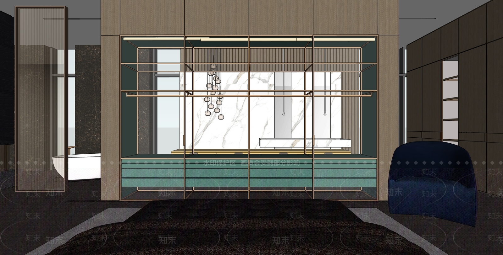 现代高订展厅SU模型下载【ID:1145835741】