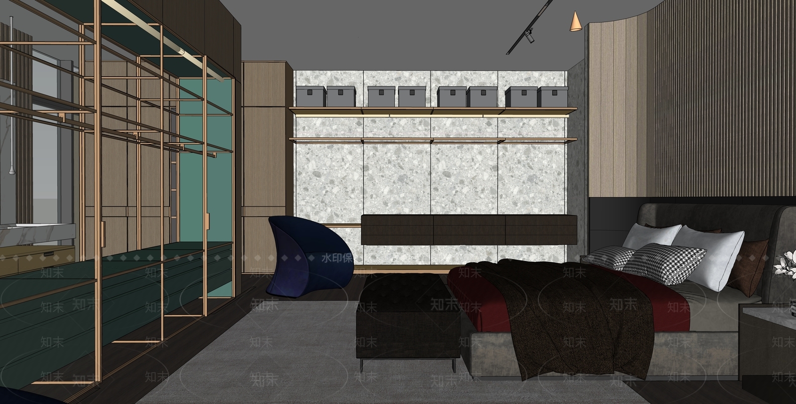 现代高订展厅SU模型下载【ID:1145835741】