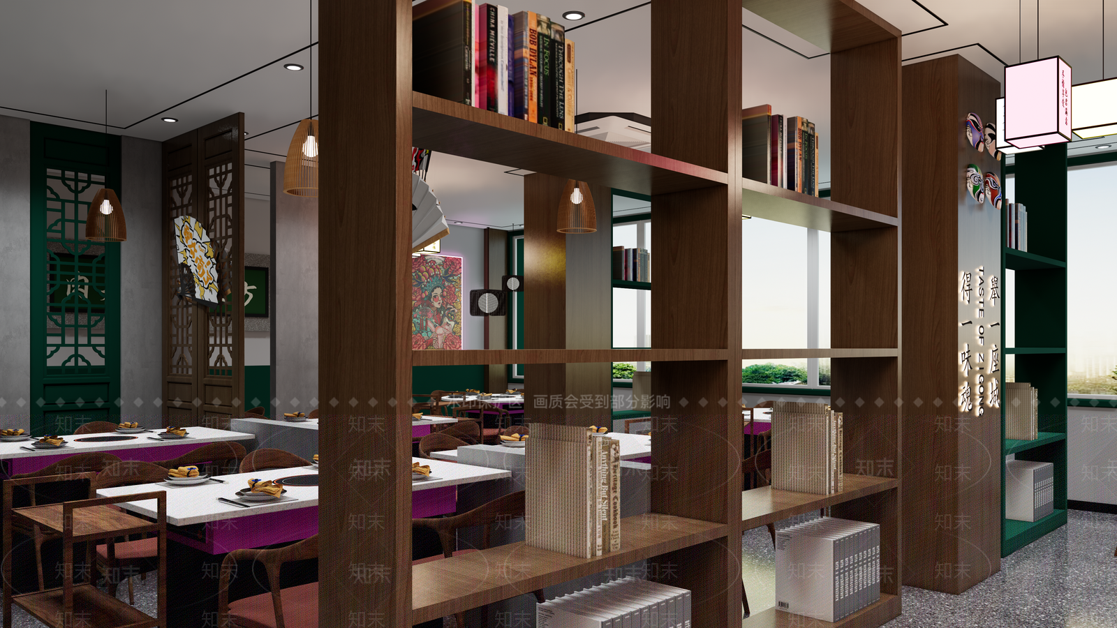 新中式火锅店SU模型下载【ID:1145838020】