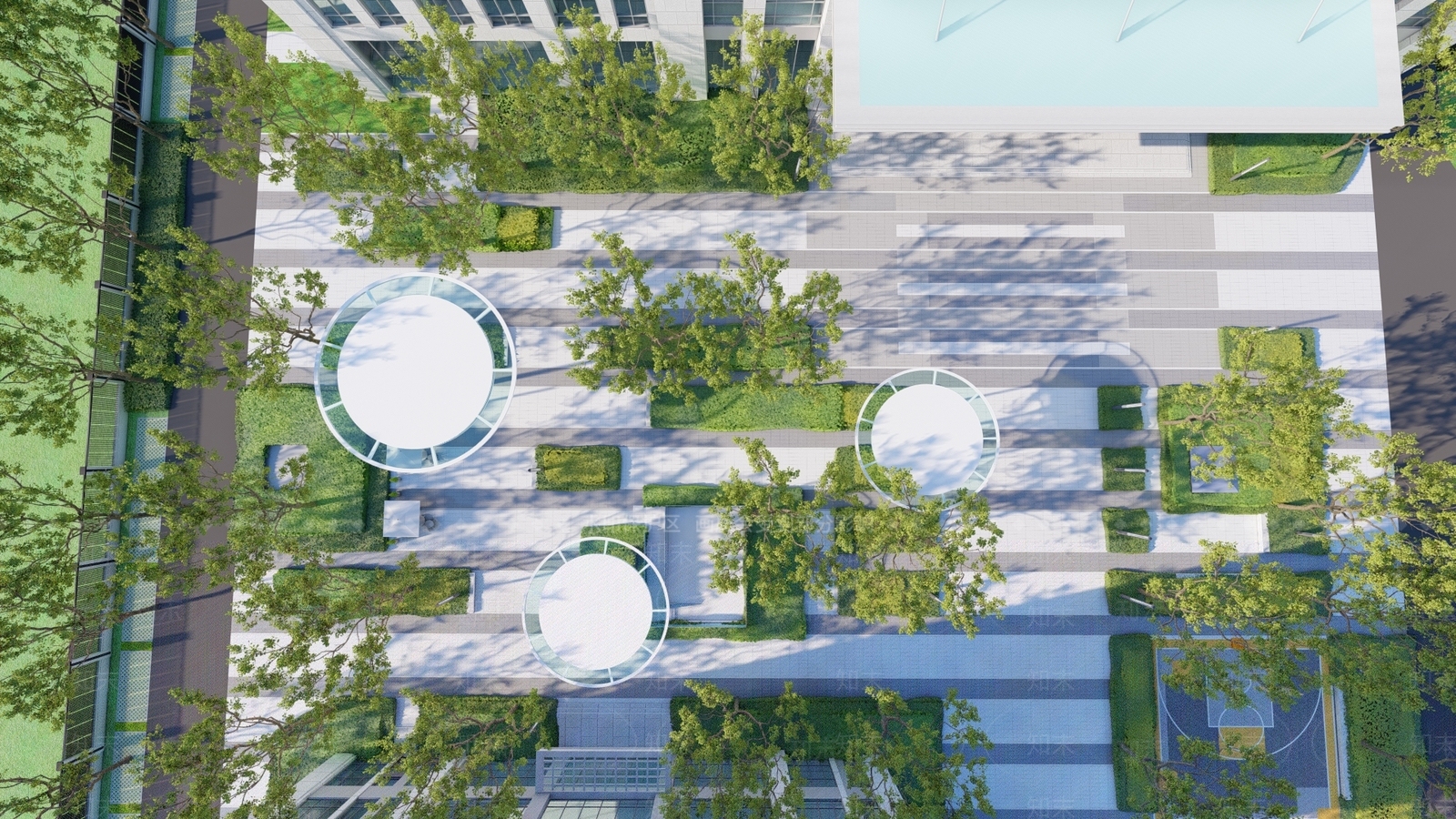 现代办公景观SU模型下载【ID:1145837474】