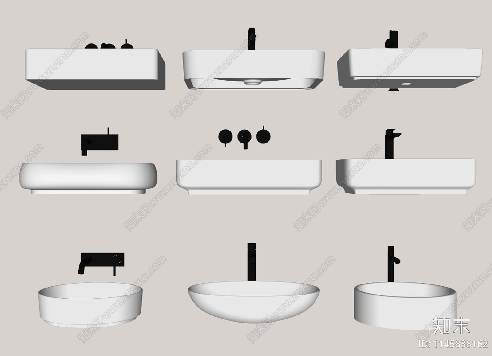 洗面盆SU模型下载【ID:1145838162】