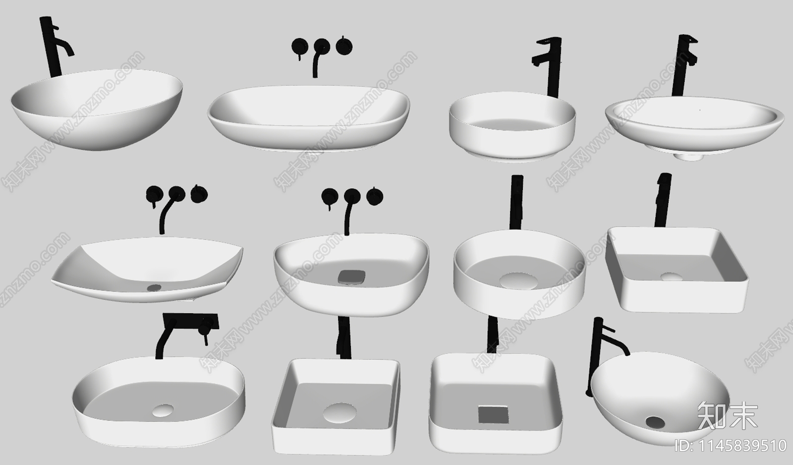 洗面盆SU模型下载【ID:1145839510】