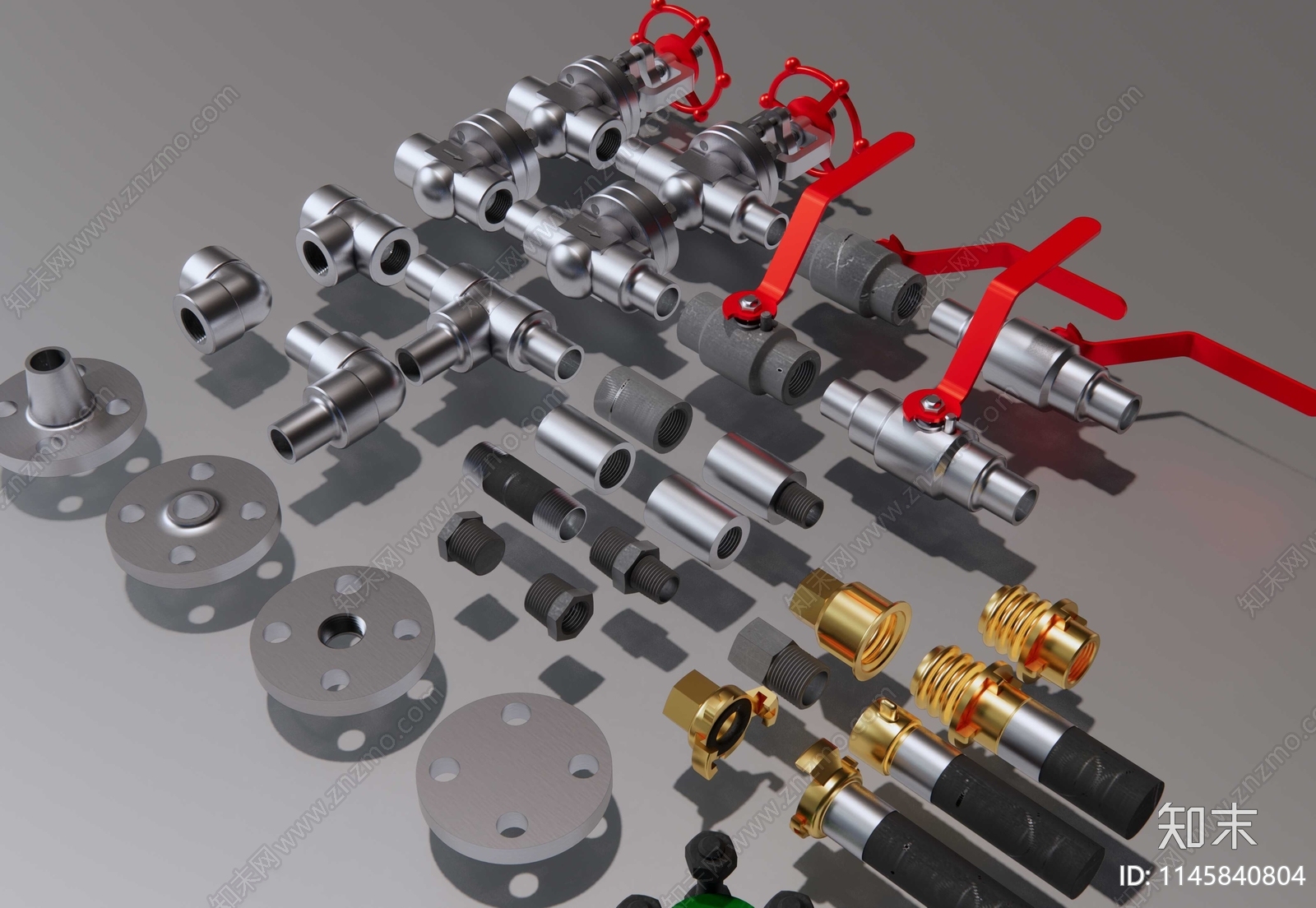 现代管道零件SU模型下载【ID:1145840804】