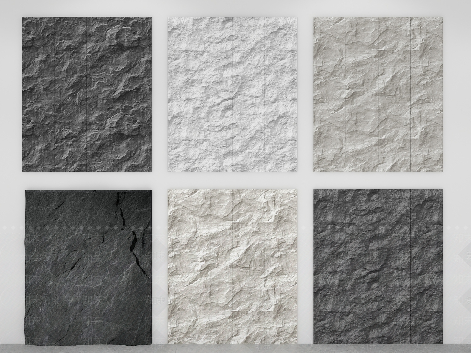 现代文化岩石背景墙3D模型下载【ID:1145840944】