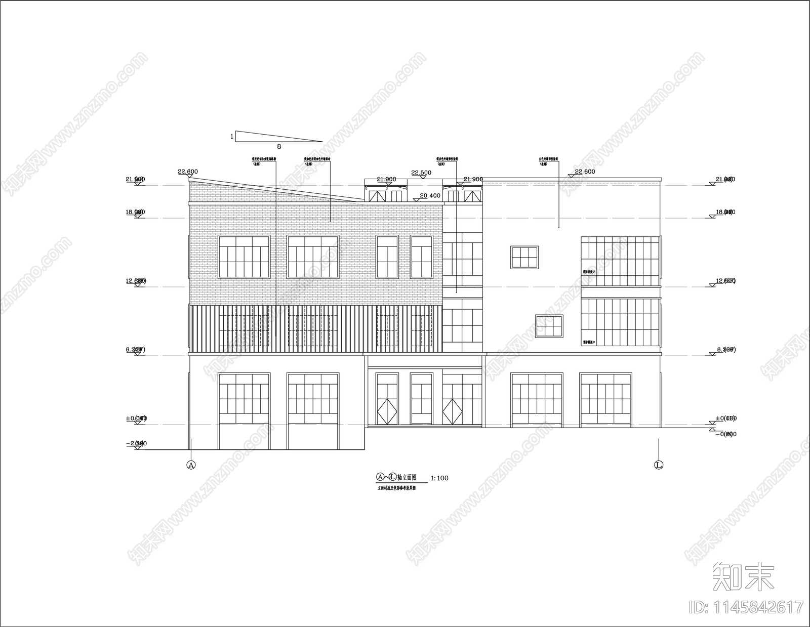 回字形生产车间建筑cad施工图下载【ID:1145842617】