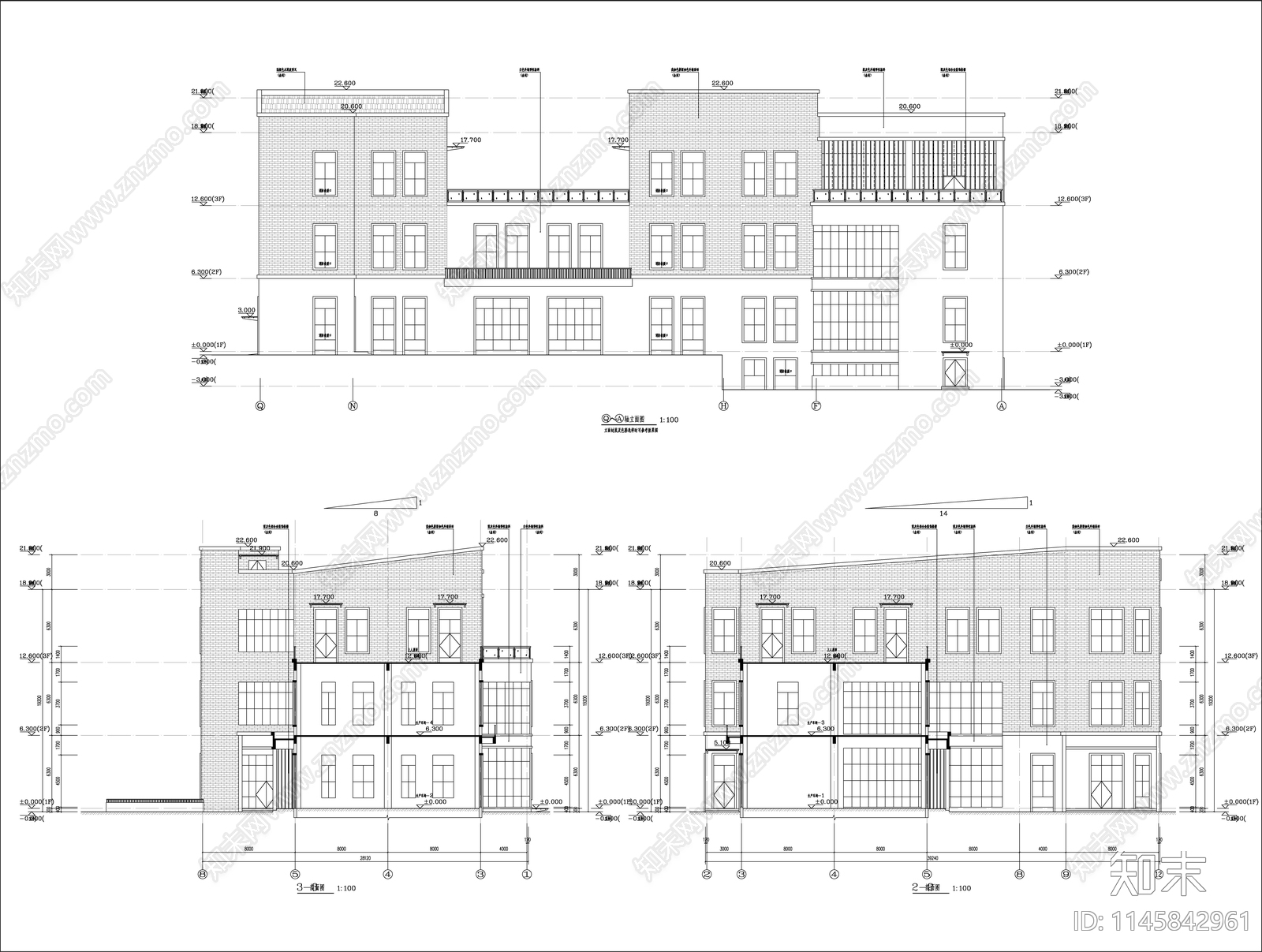 丙类生产车间建筑cad施工图下载【ID:1145842961】