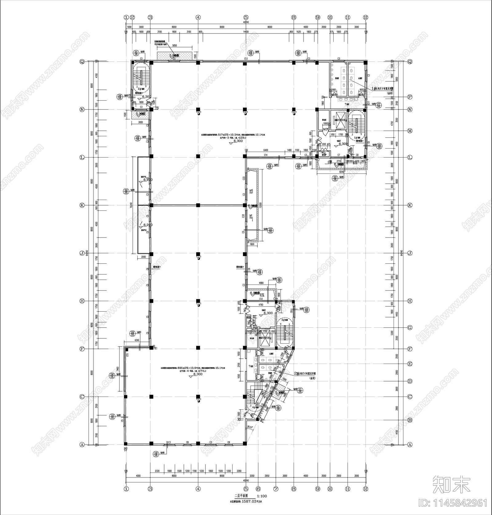 丙类生产车间建筑cad施工图下载【ID:1145842961】