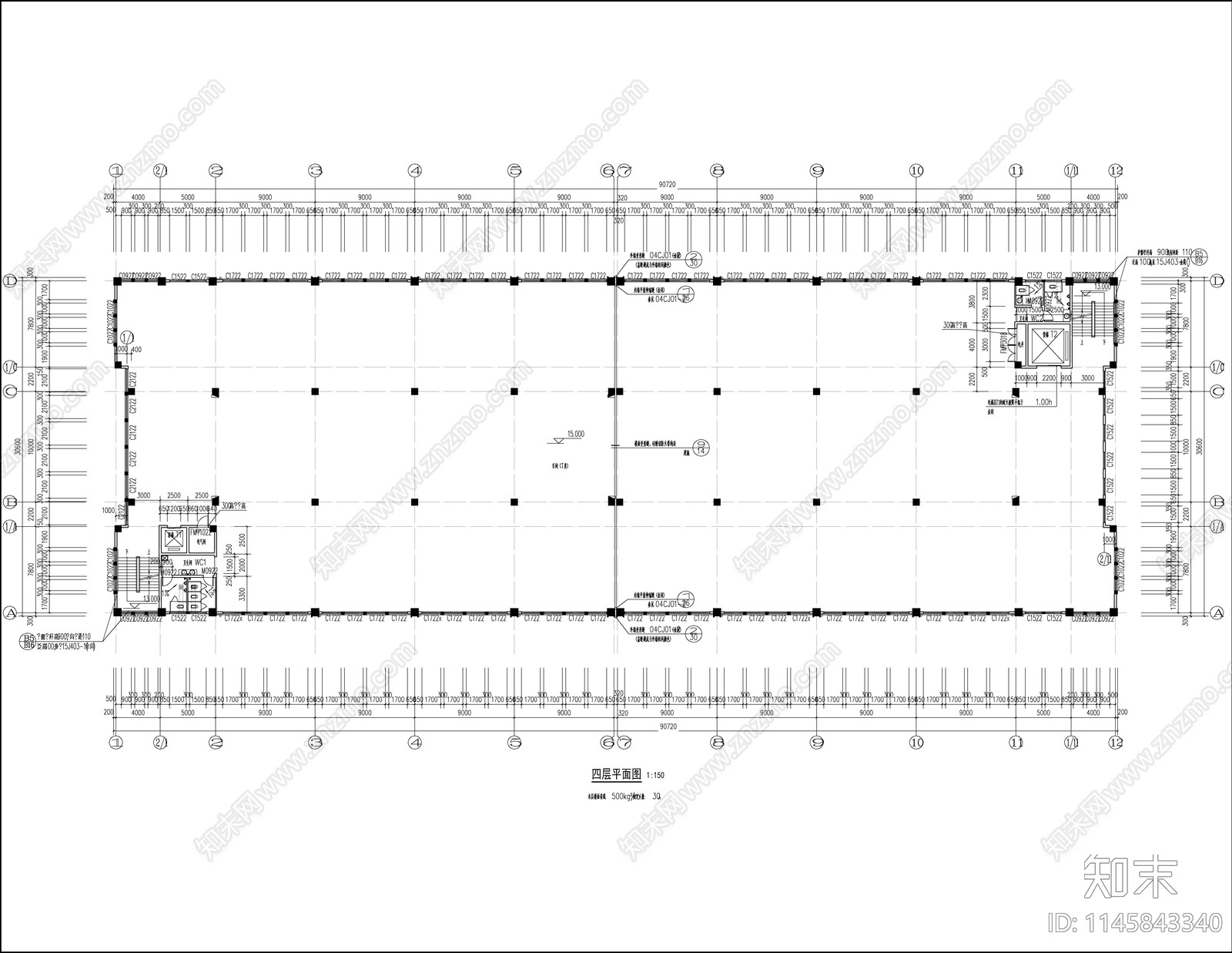 丁类生产车间建筑cad施工图下载【ID:1145843340】