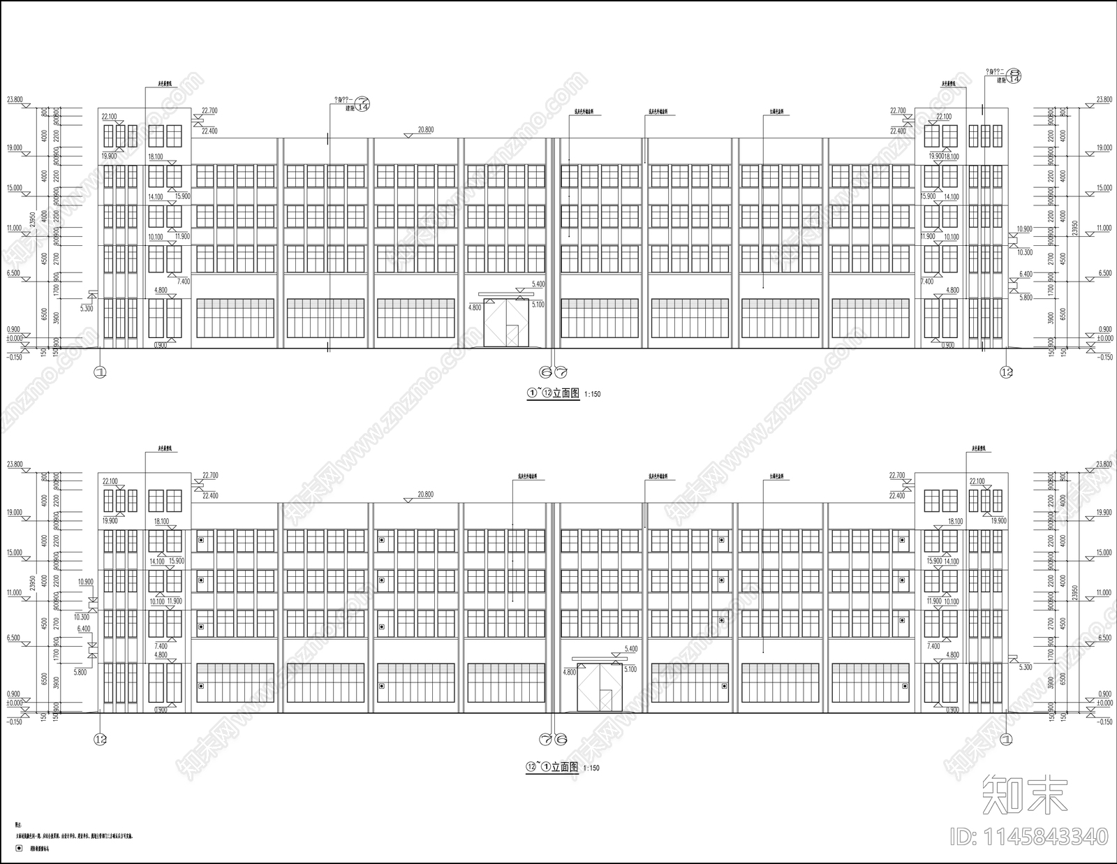 丁类生产车间建筑cad施工图下载【ID:1145843340】