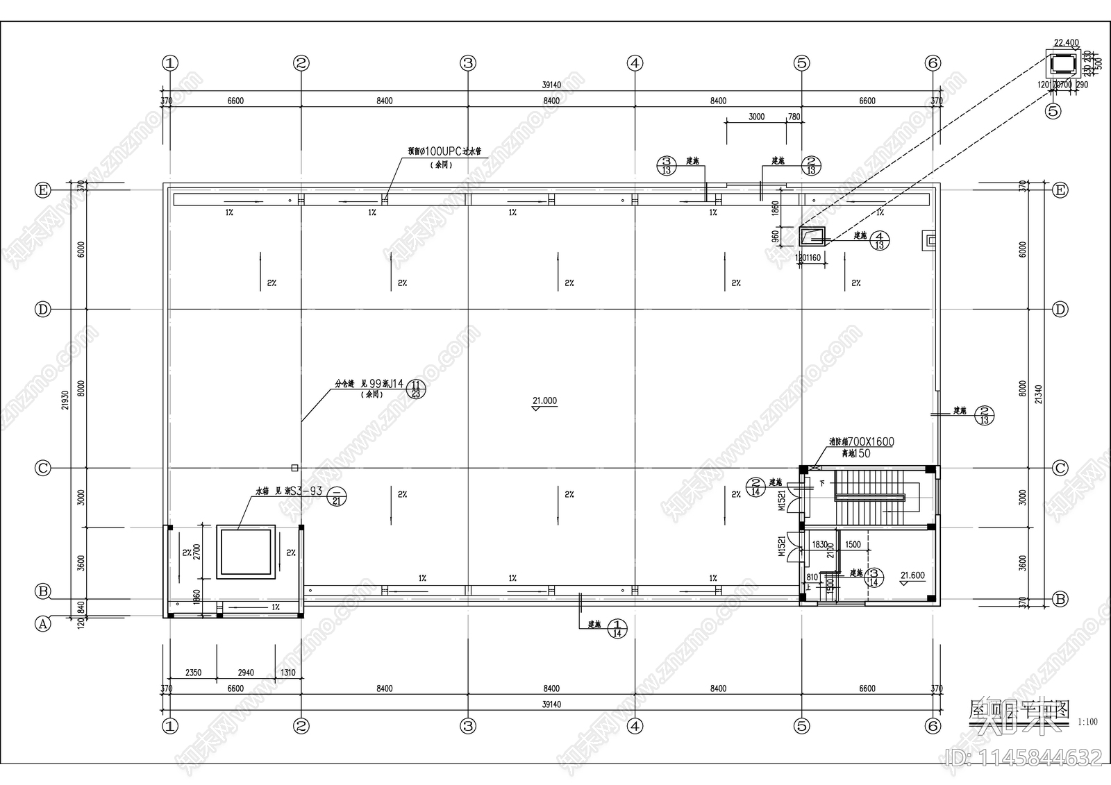 框架生产厂房建筑cad施工图下载【ID:1145844632】