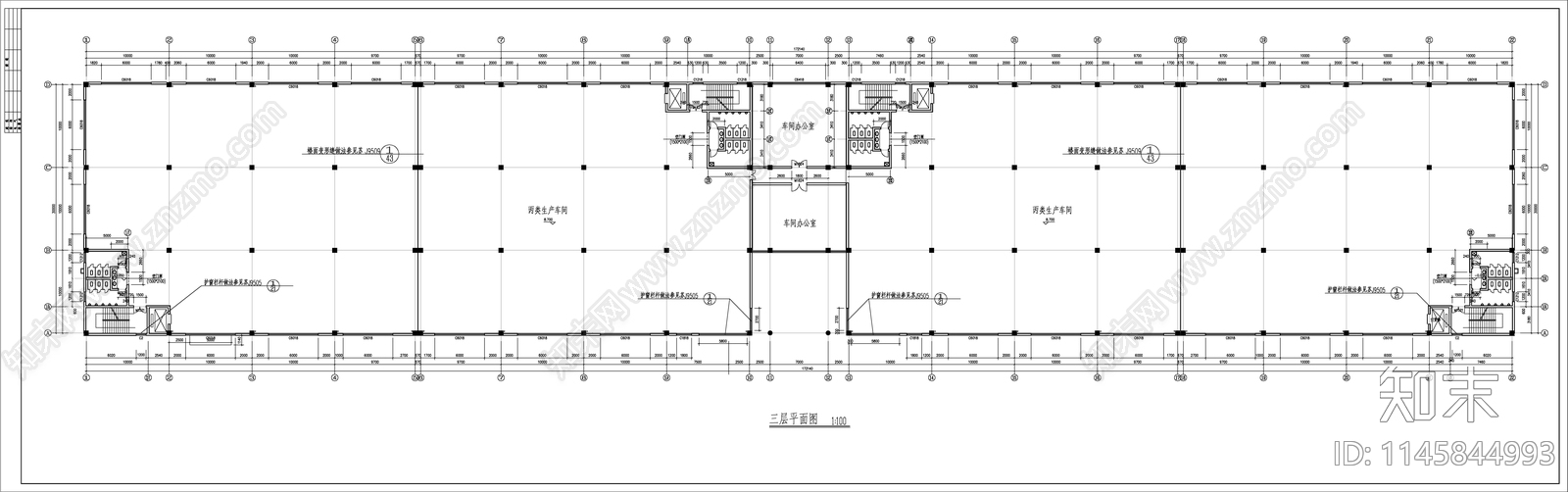 丙类生产车间建筑cad施工图下载【ID:1145844993】