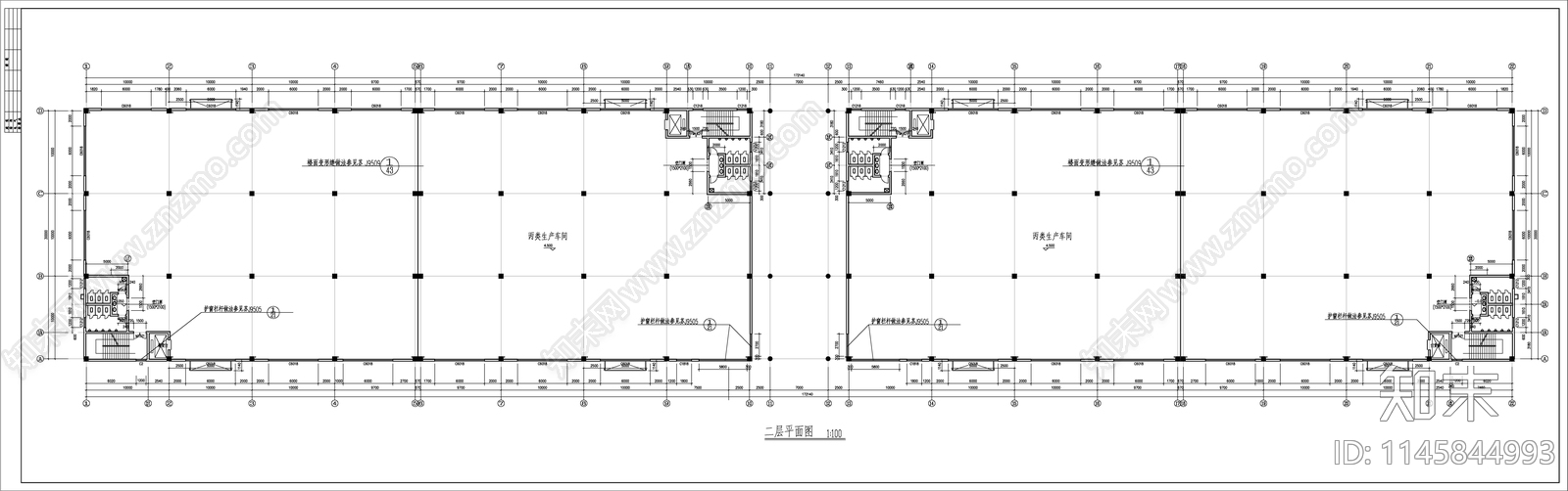 丙类生产车间建筑cad施工图下载【ID:1145844993】