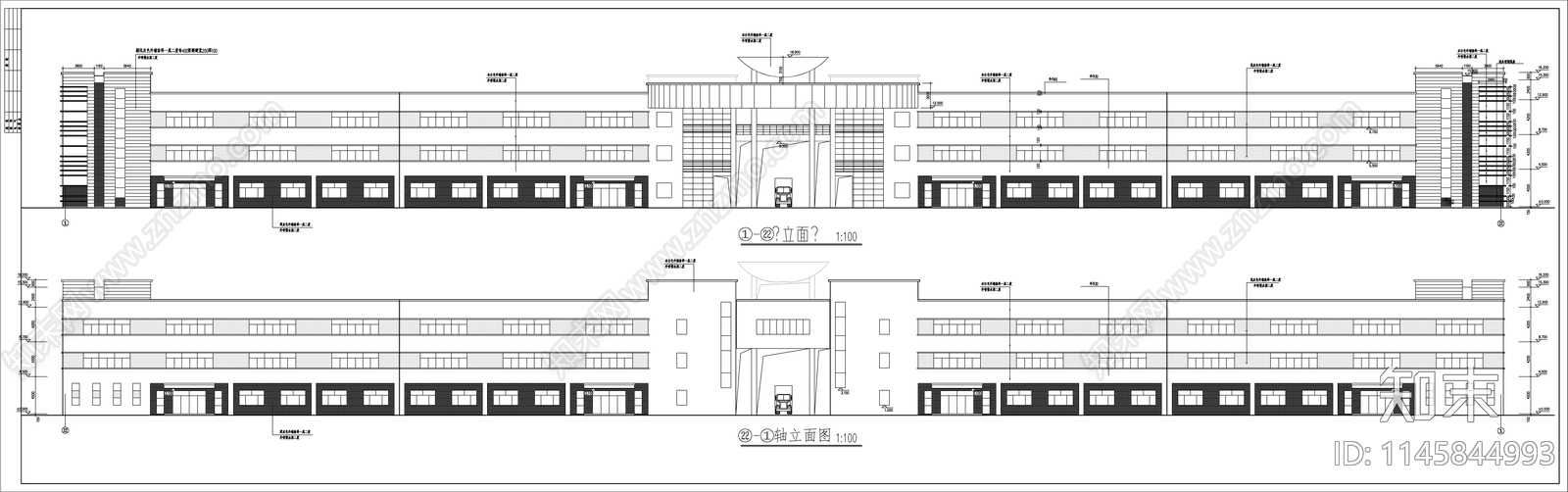 丙类生产车间建筑cad施工图下载【ID:1145844993】