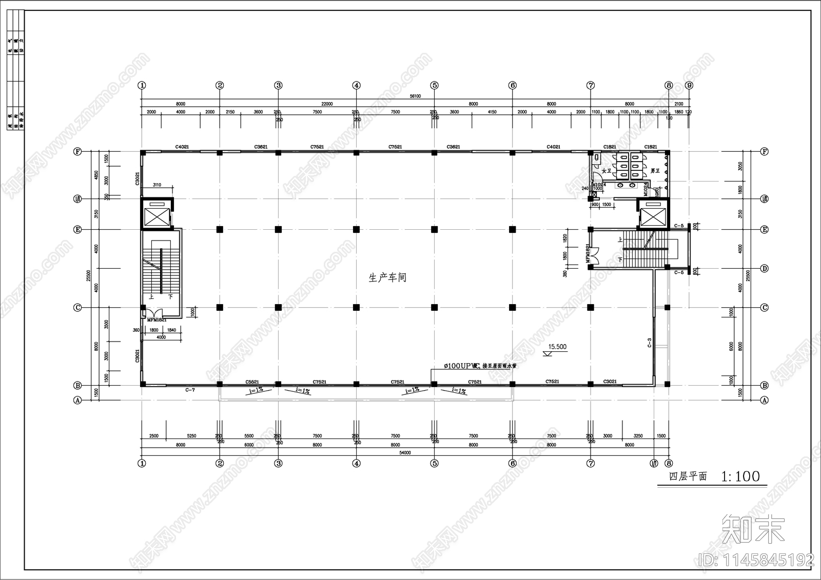 仓库及生产车间厂房建筑cad施工图下载【ID:1145845192】