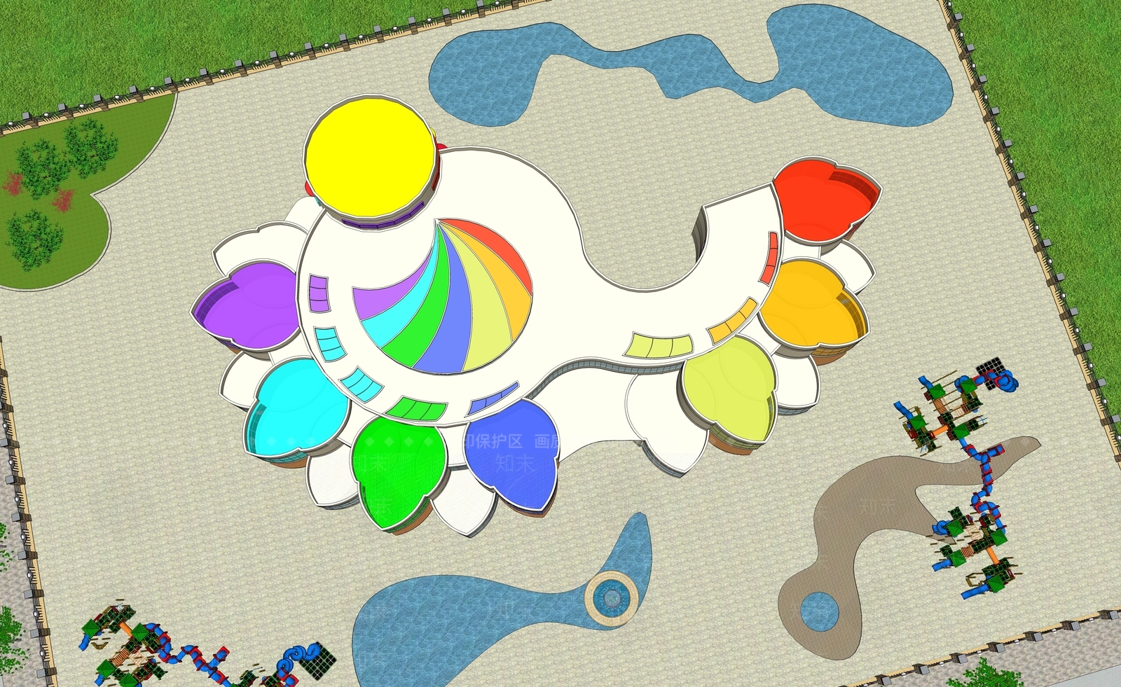 现代七彩幼儿园SU模型下载【ID:1145846105】