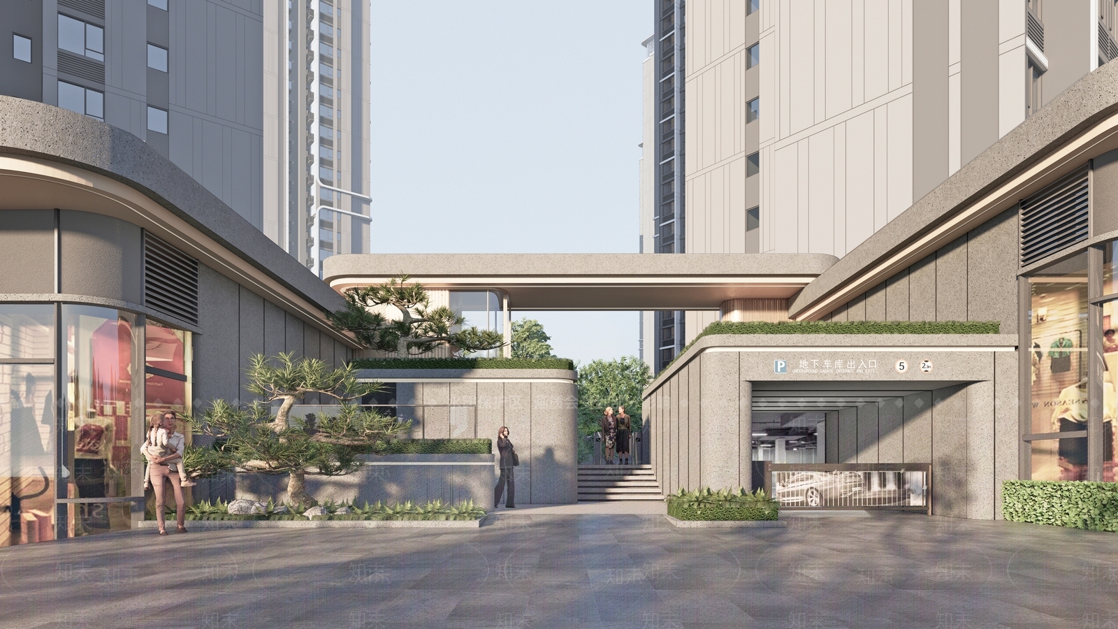 现代小区建筑高档入口SU模型下载【ID:1145847722】
