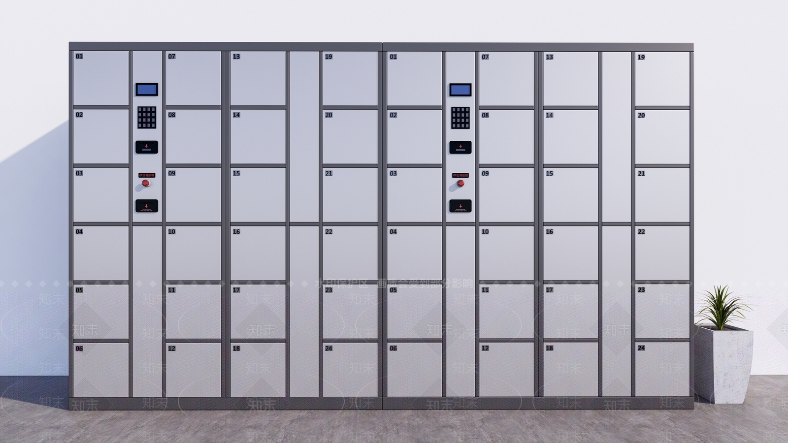 现代超市存包柜SU模型下载【ID:1145851189】