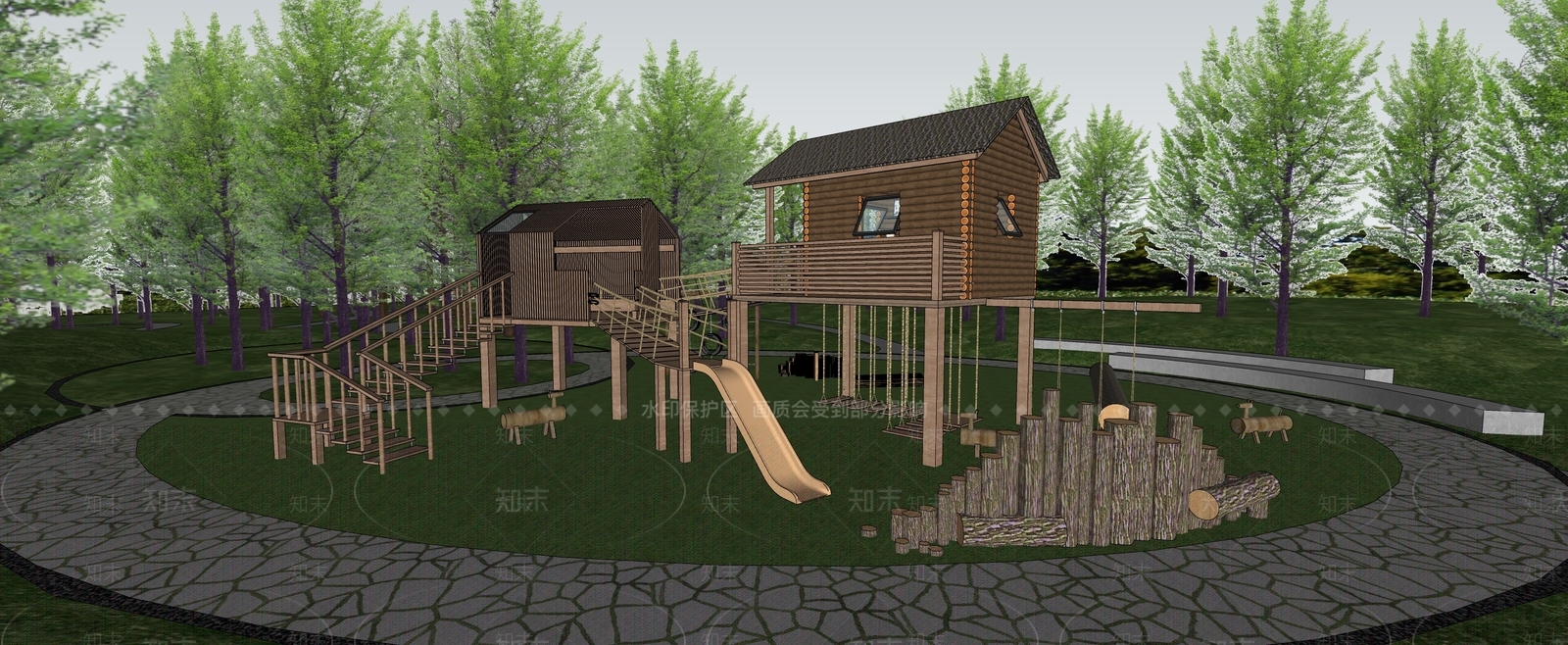 现代木屋SU模型下载【ID:1145852541】