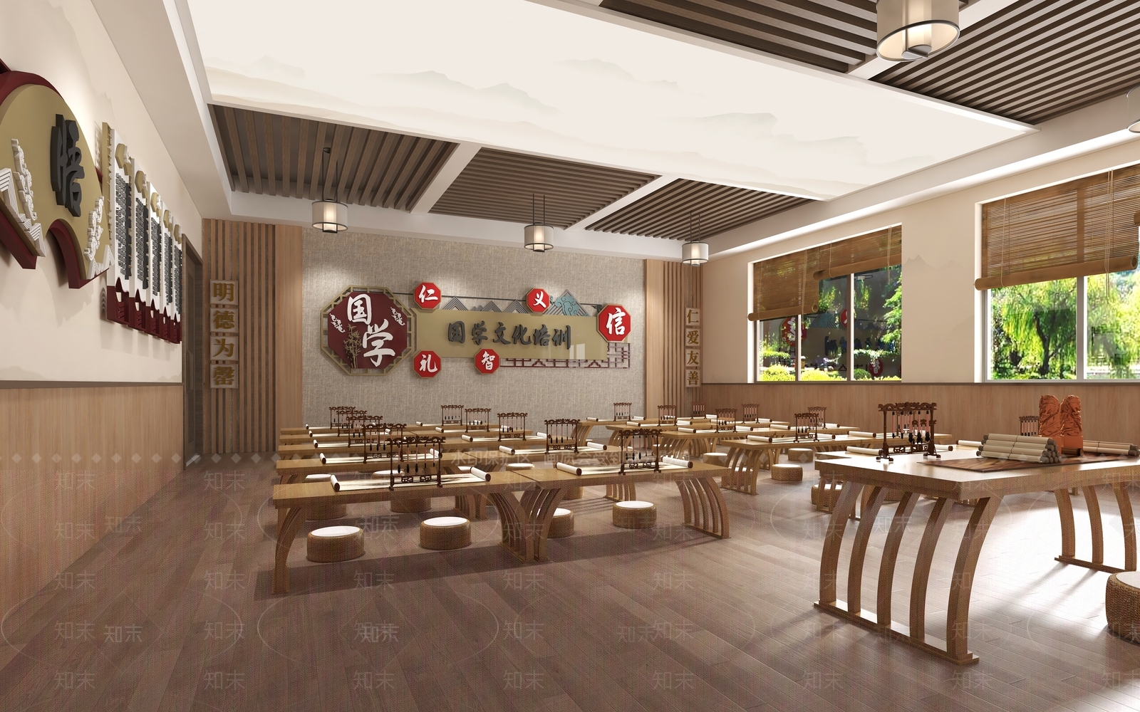 新中式国学教室3D模型下载【ID:1145855850】