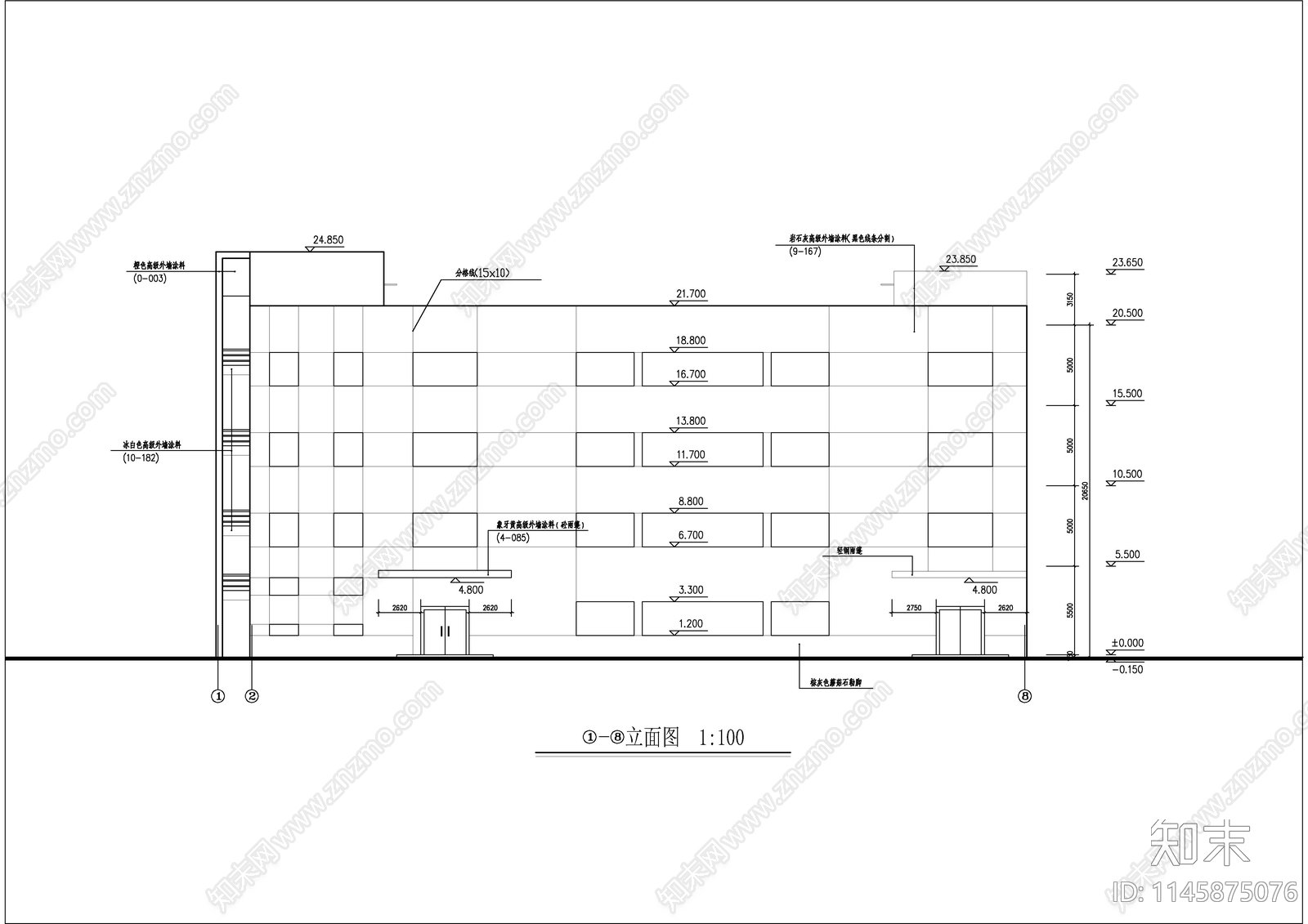 现代框架结构产品仓库建筑cad施工图下载【ID:1145875076】