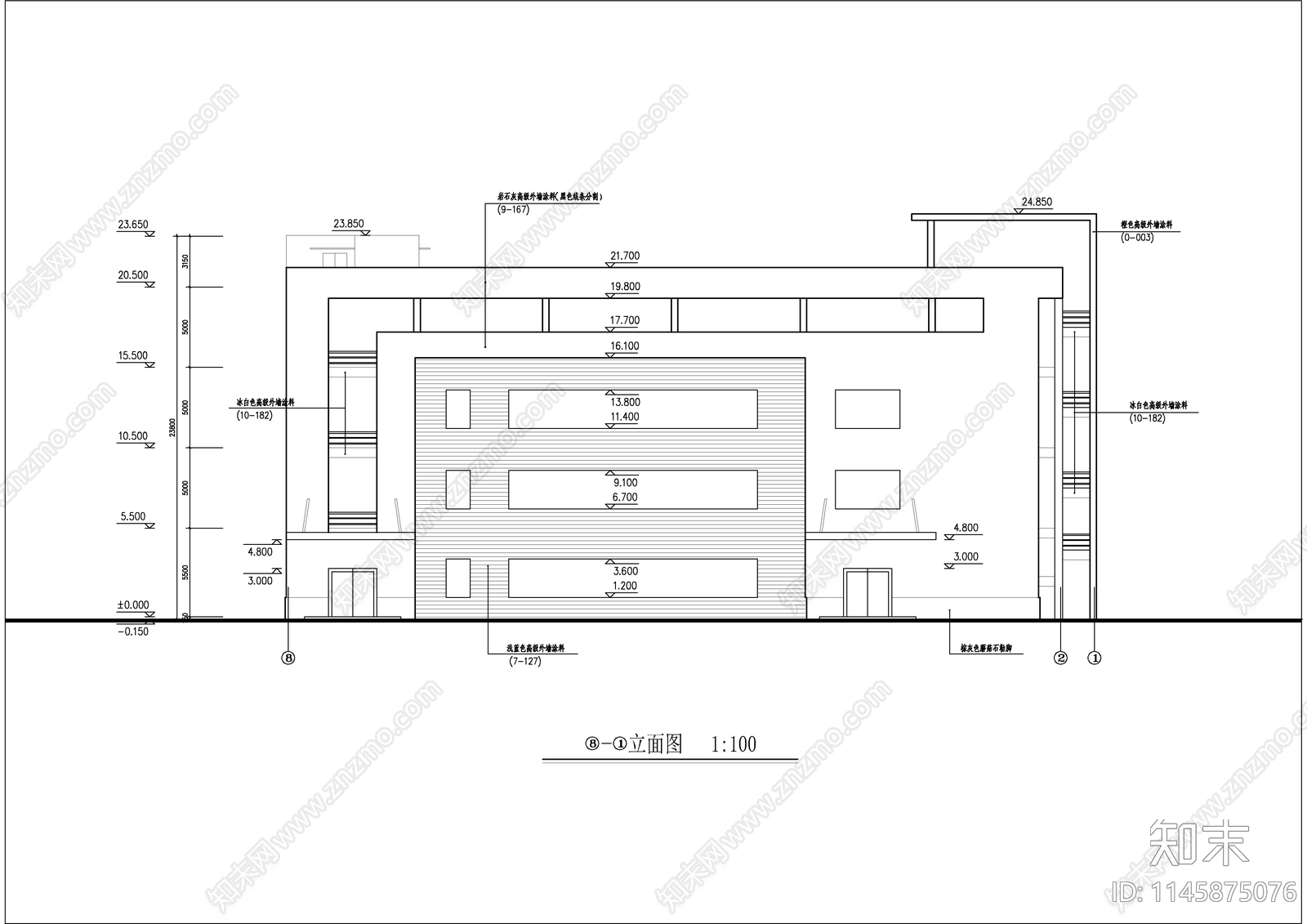 现代框架结构产品仓库建筑cad施工图下载【ID:1145875076】