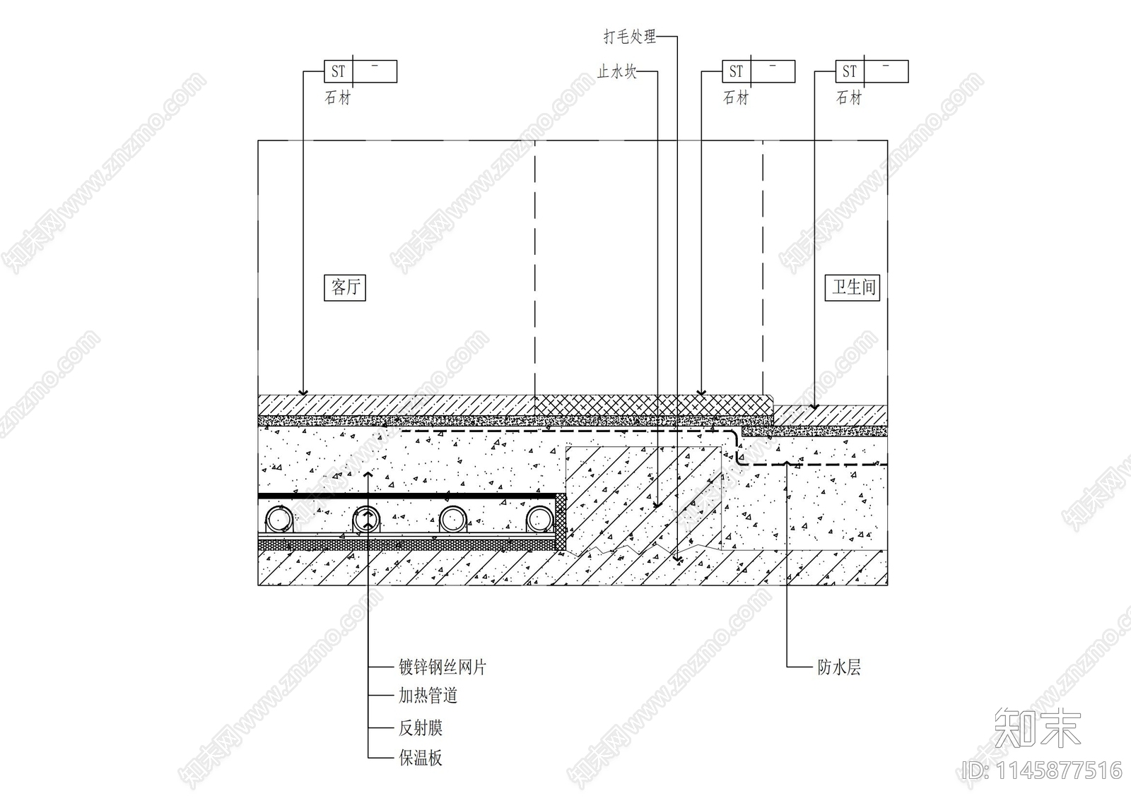 家装地暖地面通用节点施工图下载【ID:1145877516】