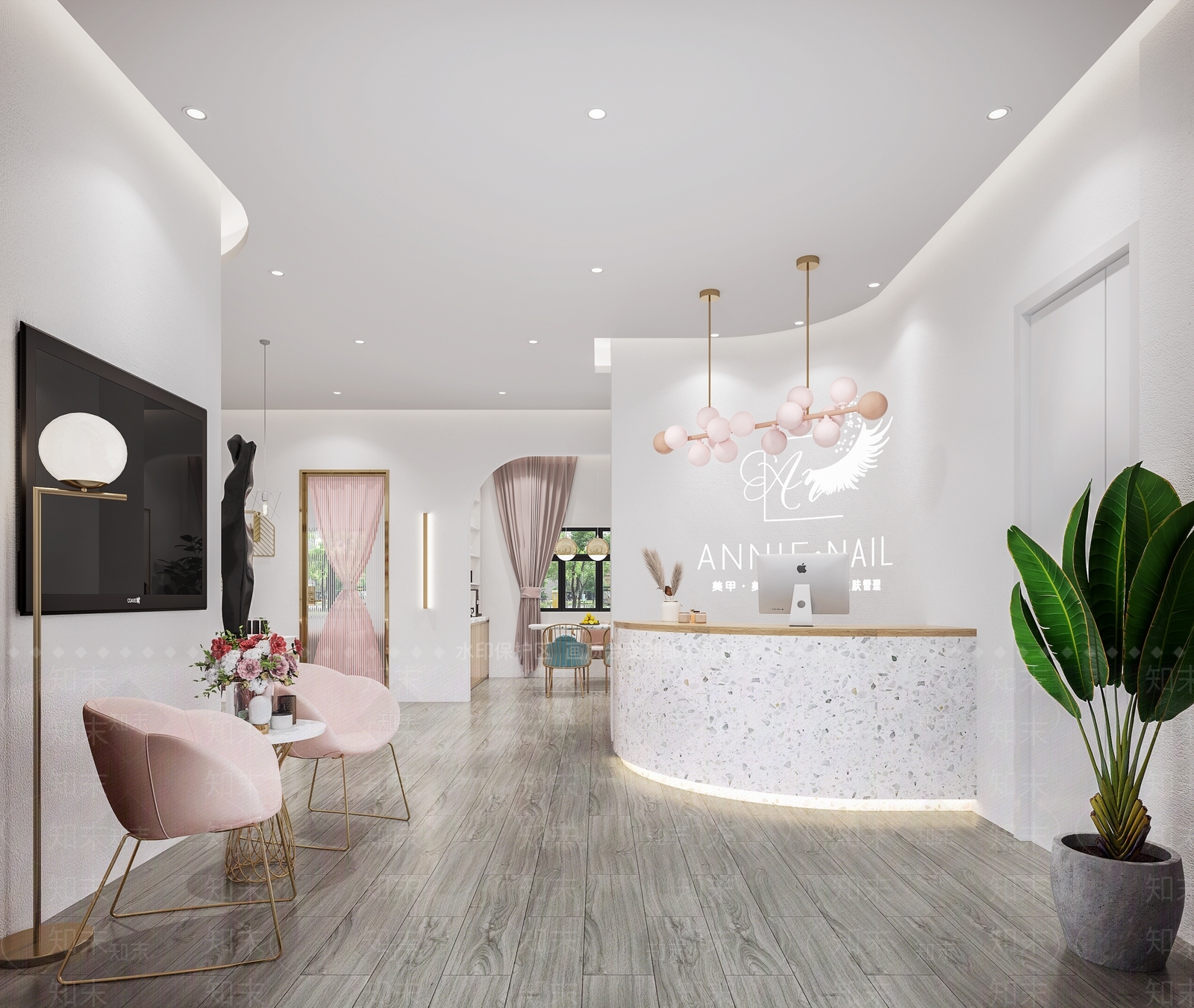 现代美甲店3D模型下载【ID:1145879861】