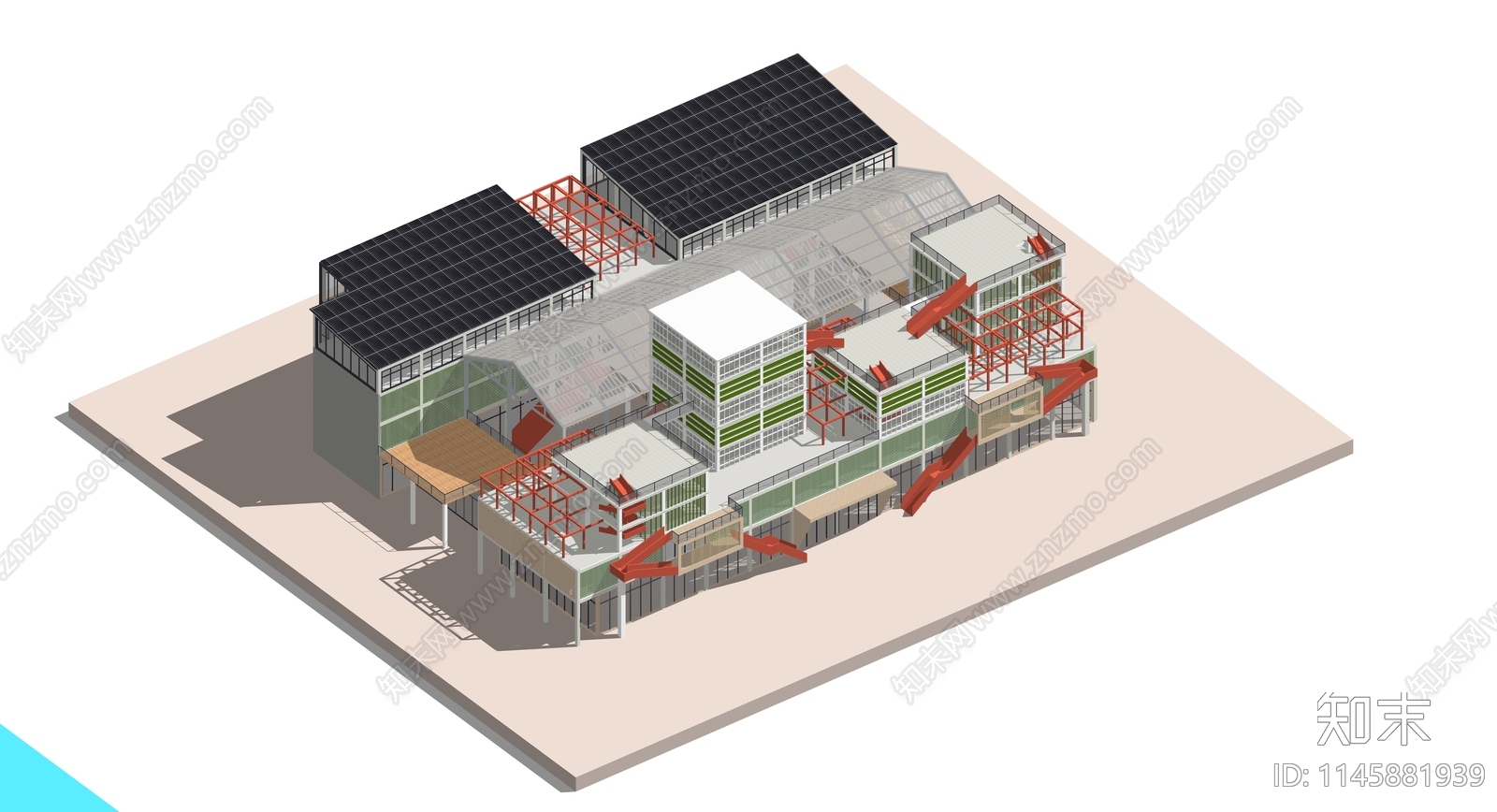 现代工业建筑SU模型下载【ID:1145881939】