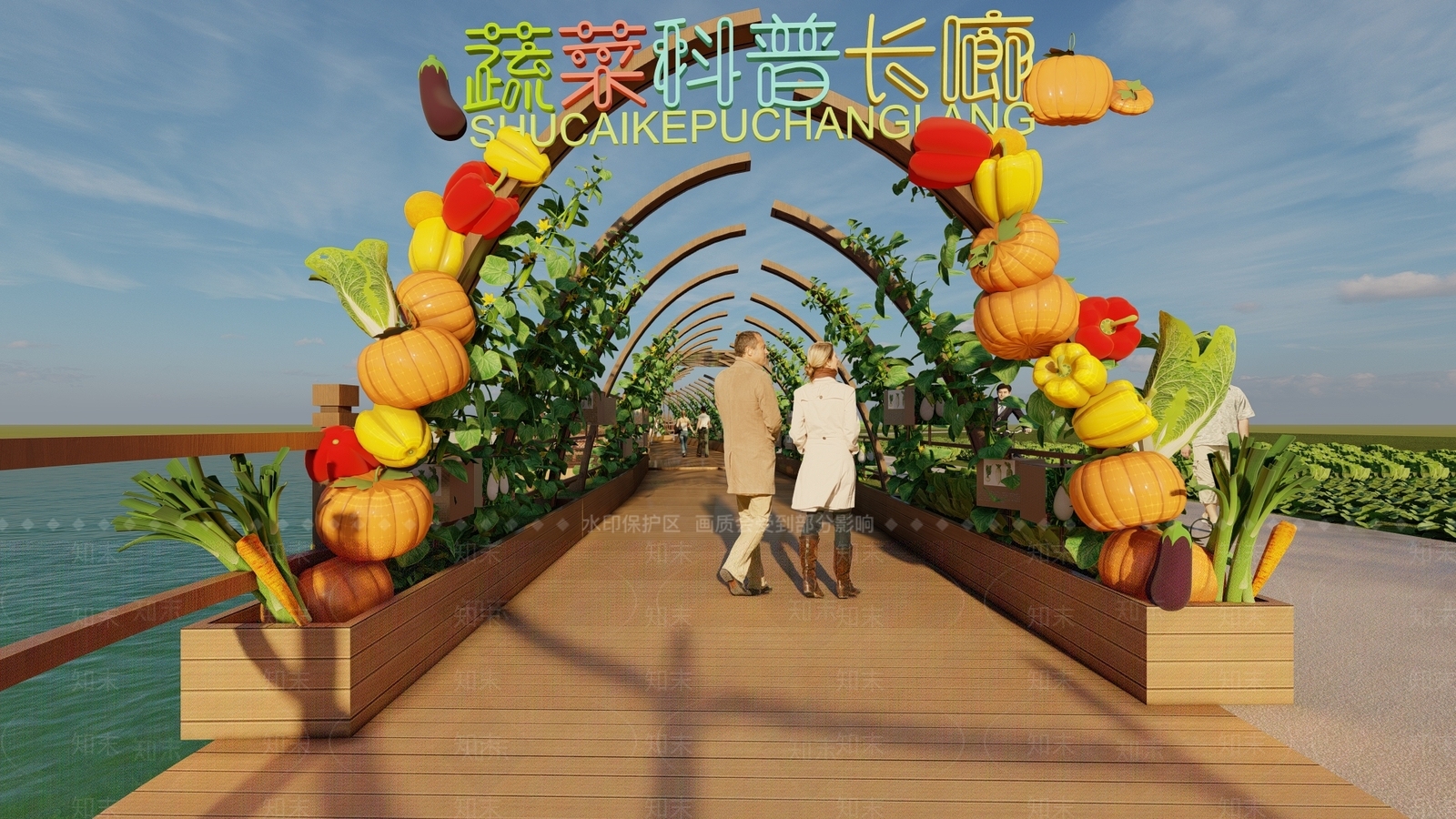 现代农产品科普长廊SU模型下载【ID:1146235669】