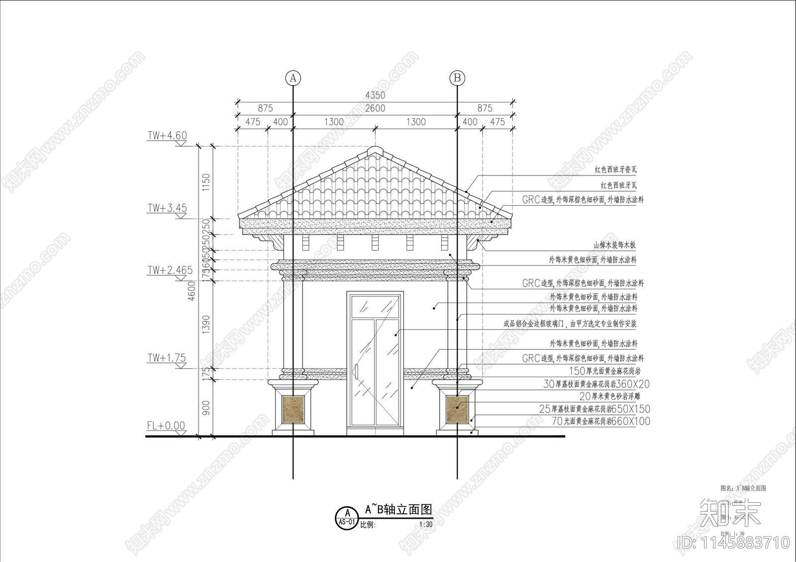 岗亭cad施工图下载【ID:1145883660】