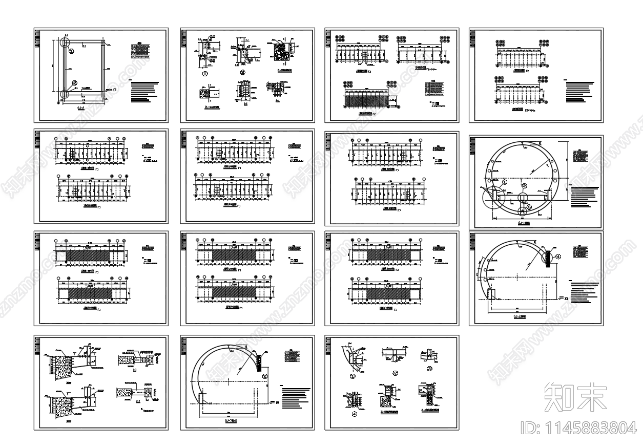 钢结构连廊构造图cad施工图下载【ID:1145883804】