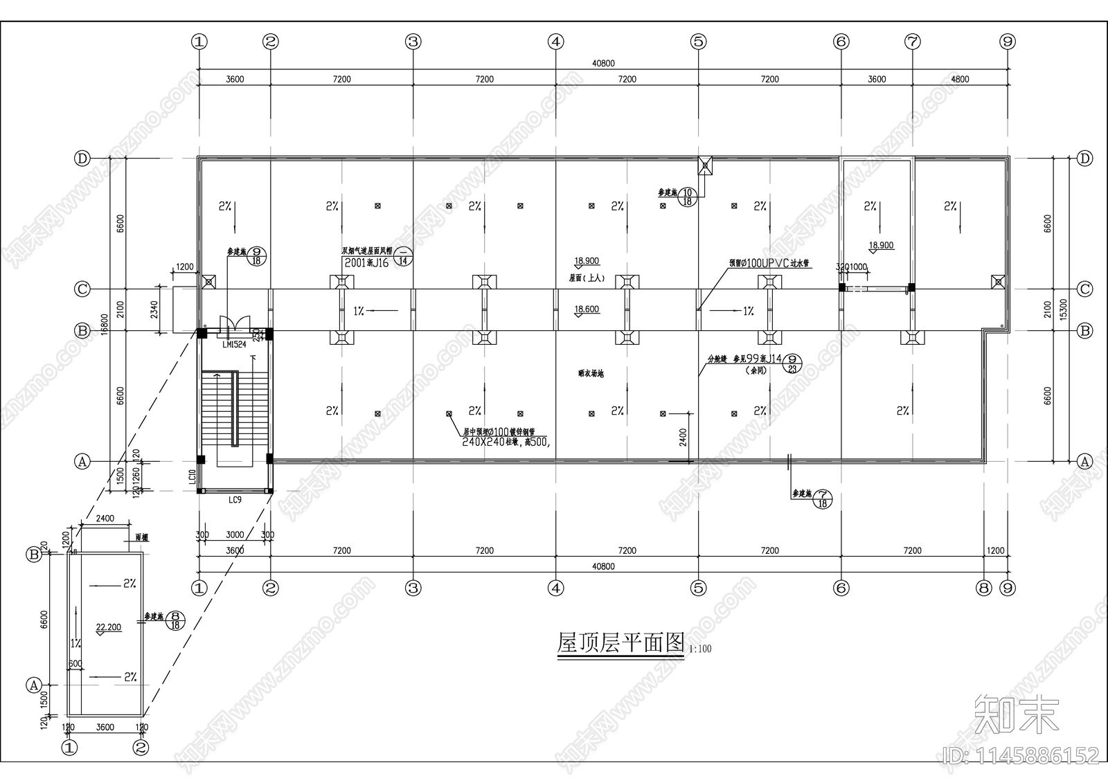 公寓生活楼建筑cad施工图下载【ID:1145886152】